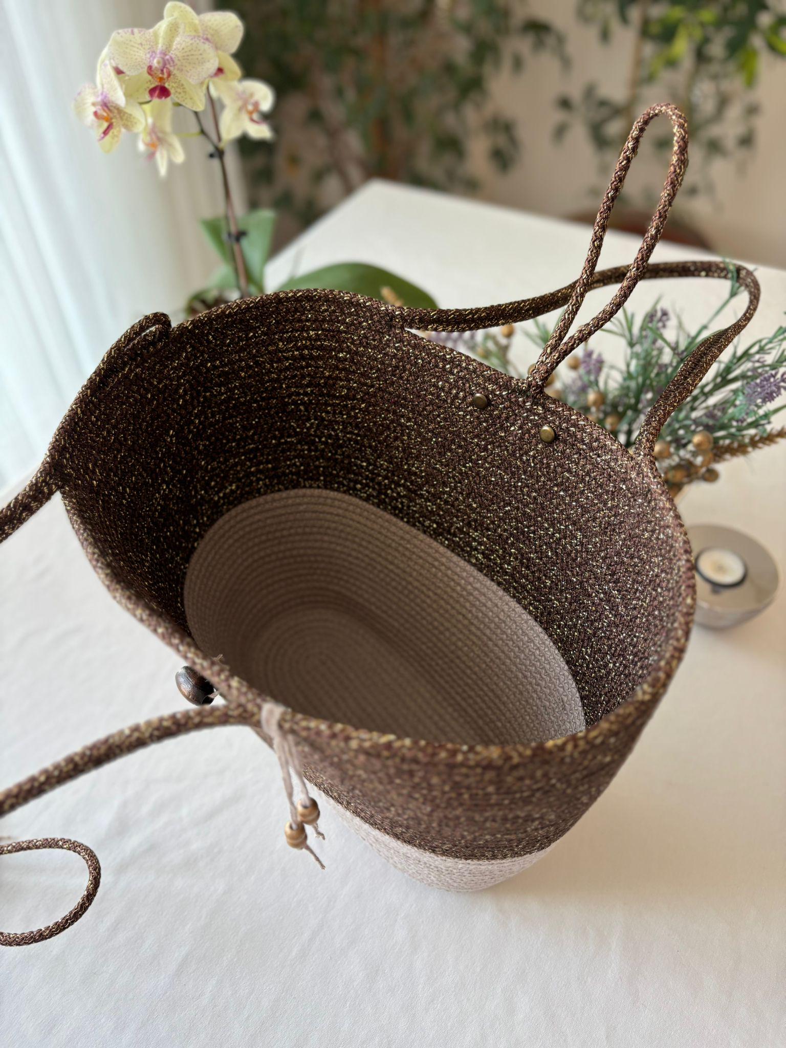 Handwoven Jute Rope Shoulder Bag: Boho Beach Tote