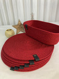 Red Cotton Rope Placemat Set: Dining Table Decor, Bread Basket & Coasters