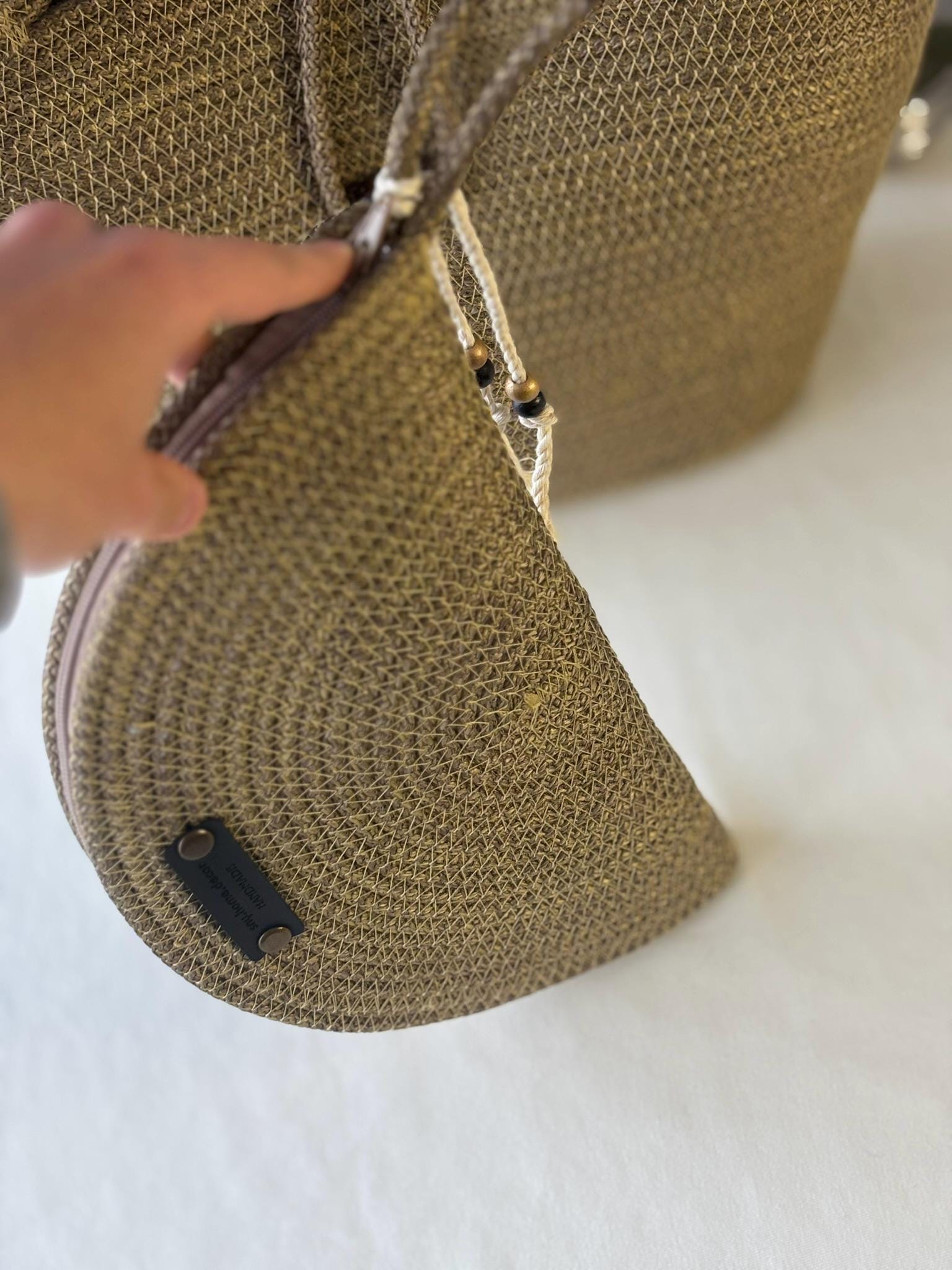 Crochet Half Moon Clutch: Handmade Cotton Wrist Bag