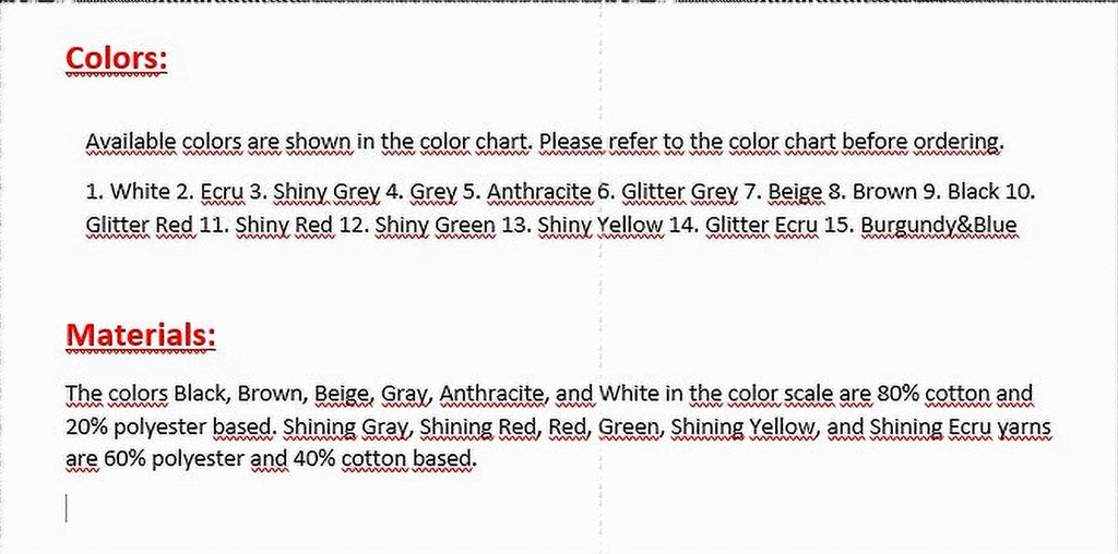 Multiple Chose Color Options