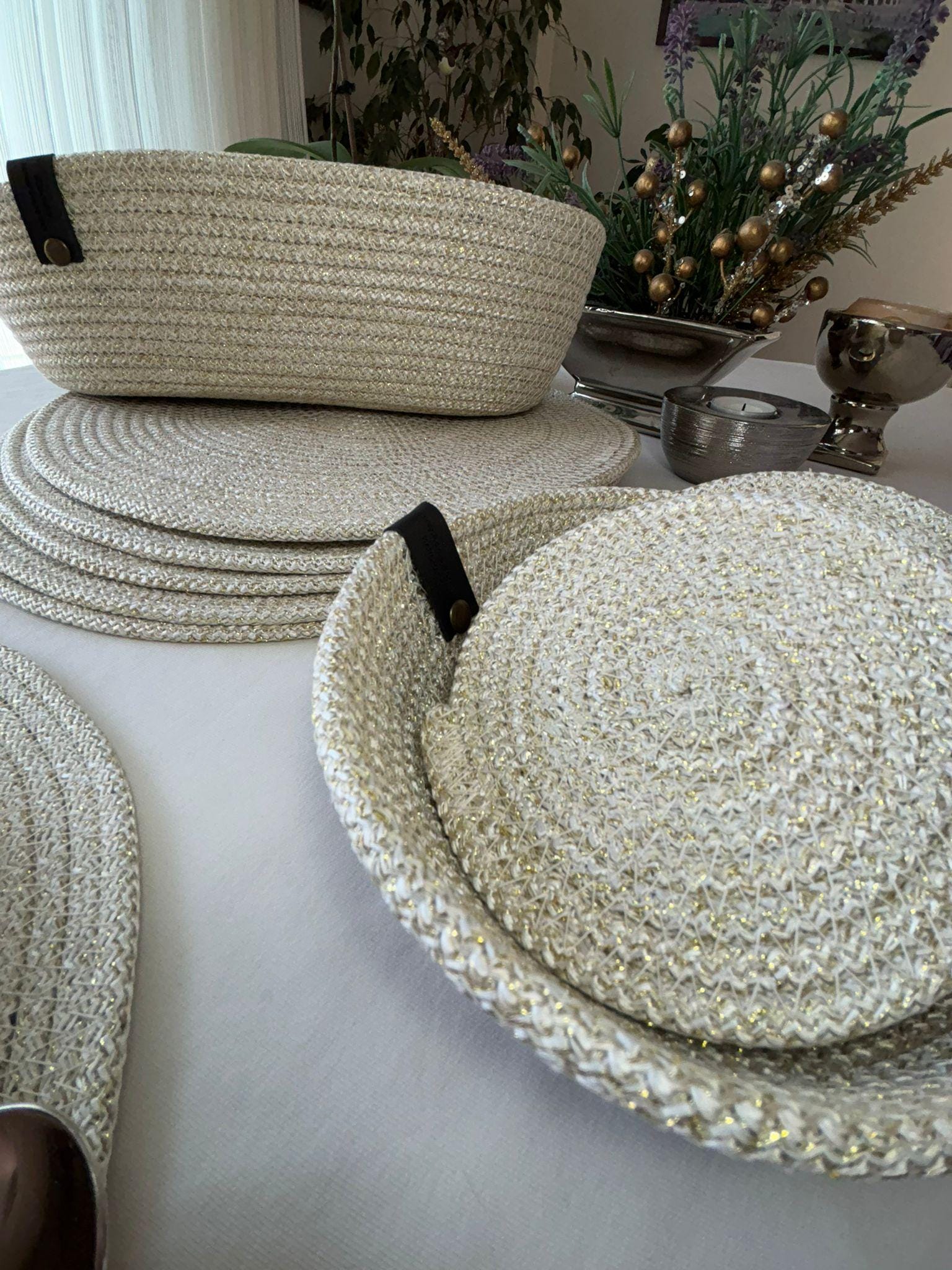Handmade Cotton Rope Placemat Set: Dining Table Decor