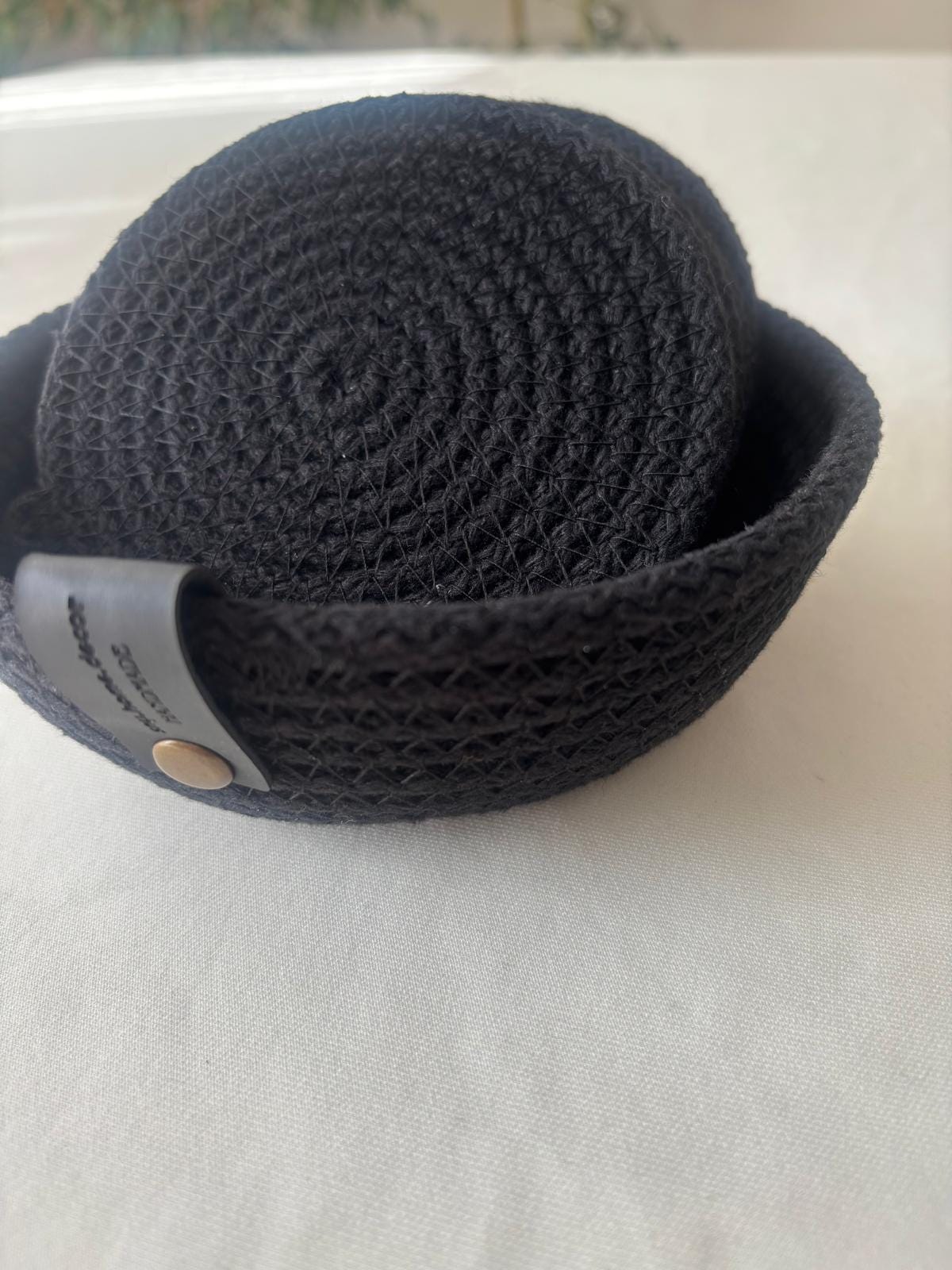 Black Cotton Rope Placemat Set: Dining Table Decor with Coasters & Bread Basket