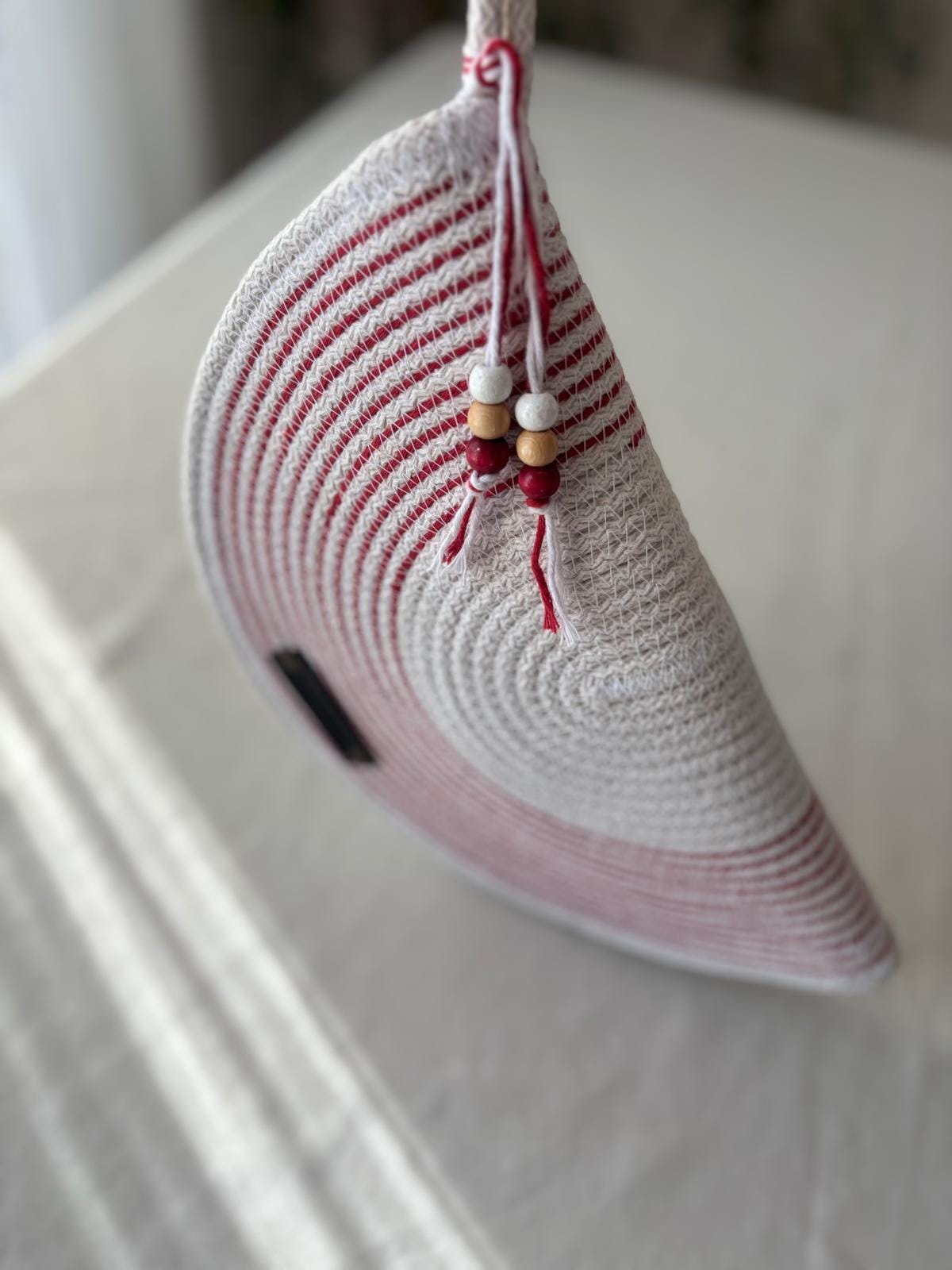 Crochet Half Moon Clutch: Handmade Cotton Wrist Bag
