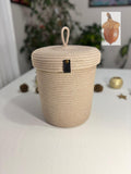 Handmade Woven Rope Basket with Lid: Versatile Home Organizer Multiple Color