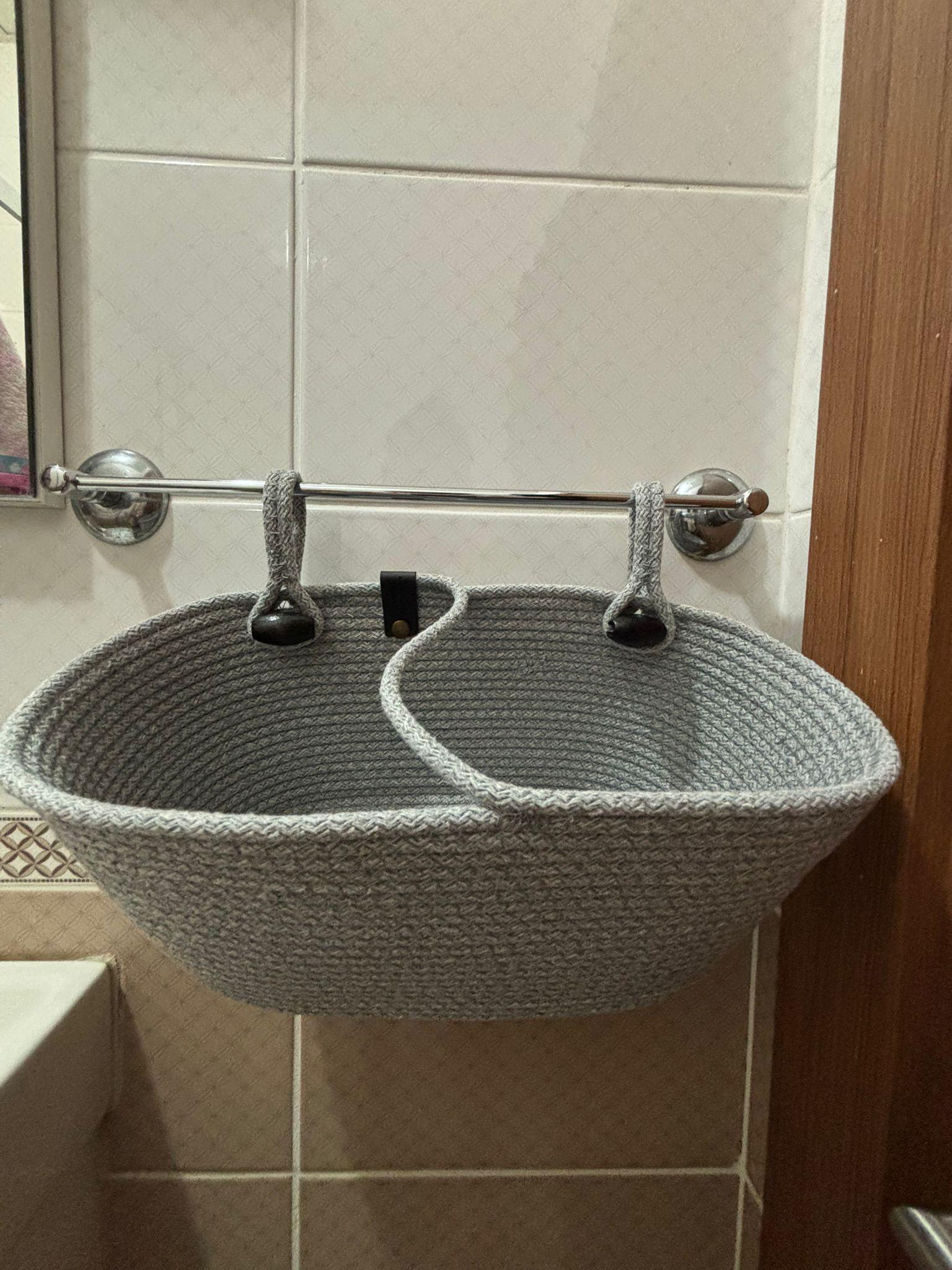Hanging Cotton Rope Storage Basket: Multi-Use Organizer