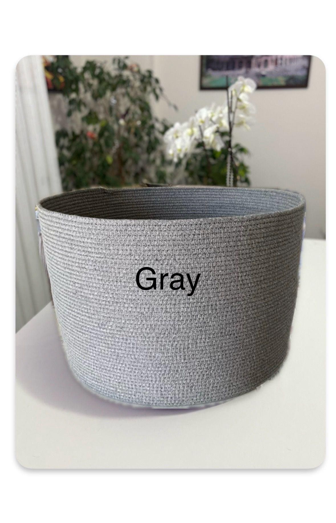Handmade Cotton Rope Basket with Lid: XL Woven Storage Organizer