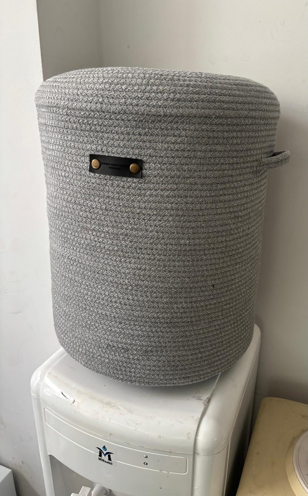 Handmade Woven Water Dispenser Bottle Cover: Rustic Crochet Carboy Cover