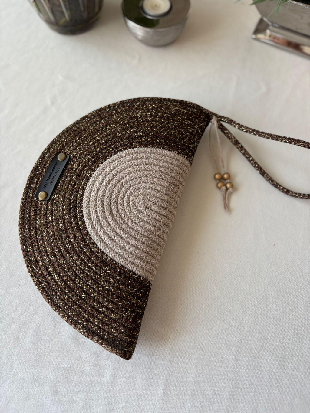 Handwoven Jute Rope Shoulder Bag: Boho Beach Tote