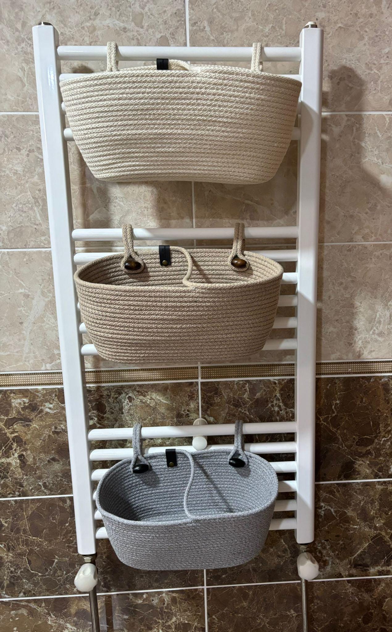 Hanging Cotton Rope Storage Basket: Multi-Use Organizer