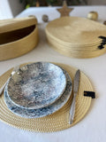 Handmade Woven Placemats & Box with lid Set: Boho Table Decor