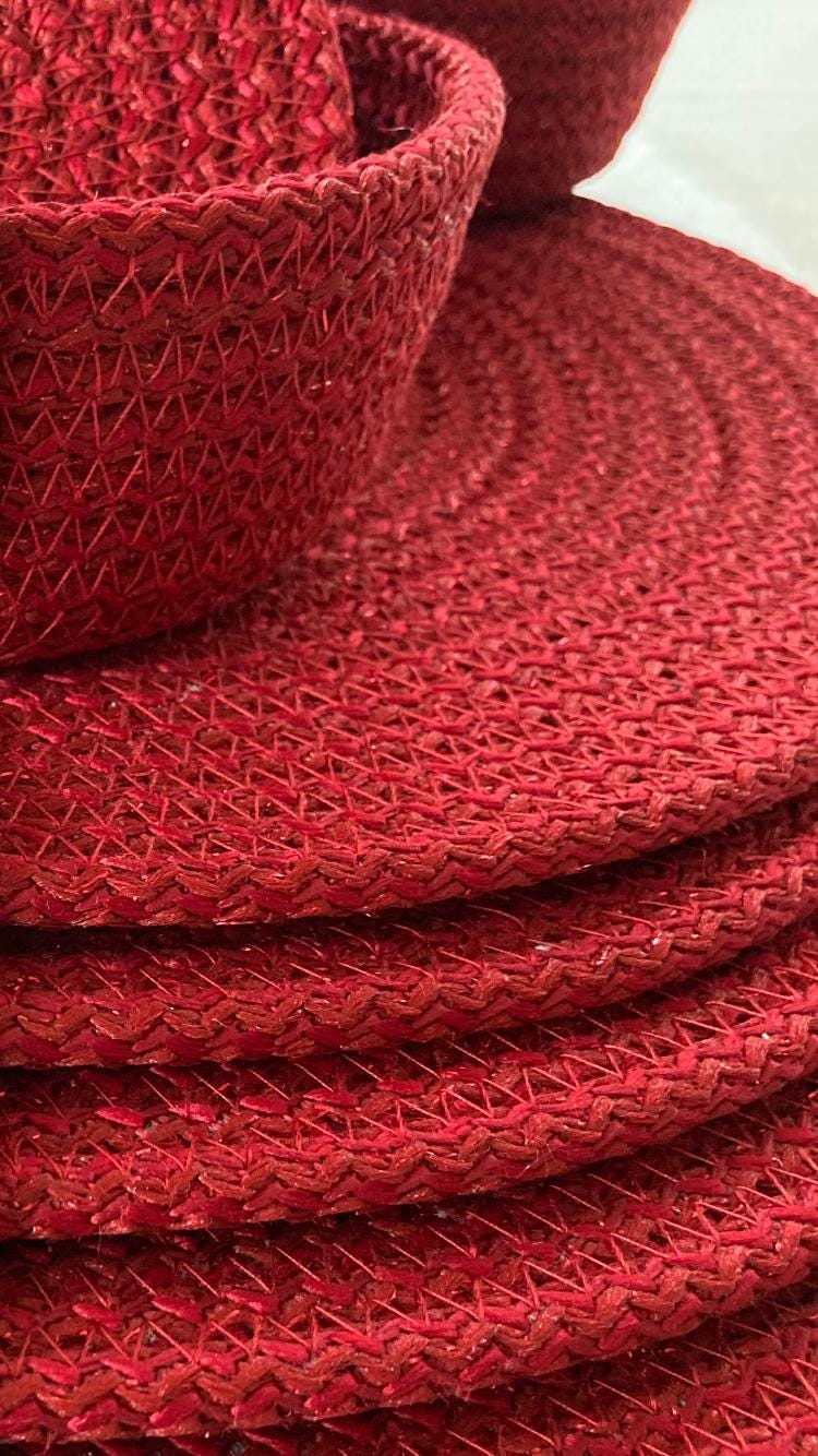 Red Cotton Rope Placemat Set: Dining Table Decor, Bread Basket & Coasters