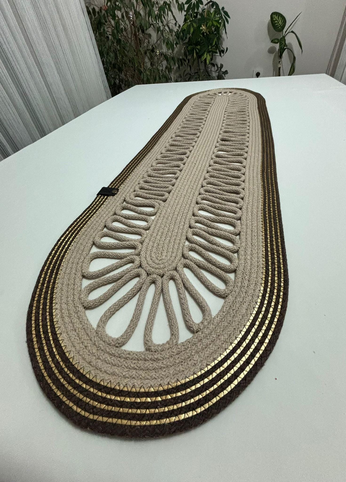 Crochet Cotton Table Runner: Boho Style, Handmade Table Linens