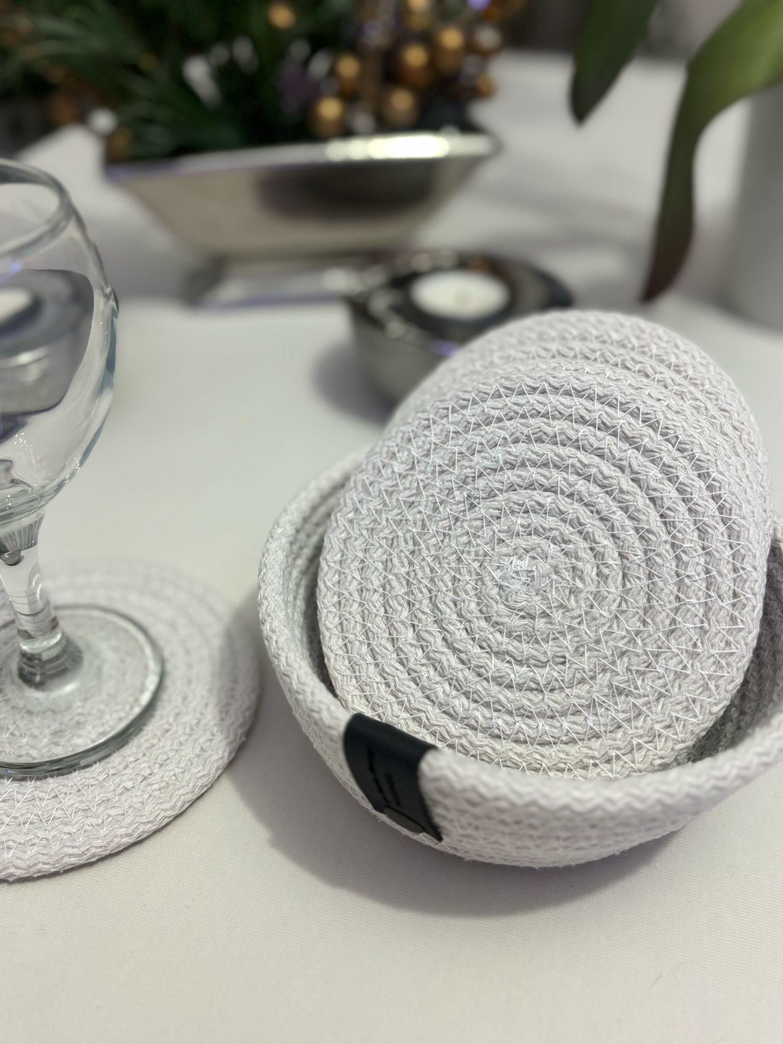 Handmade Cotton Rope Placemat Set: Dining Table Decor
