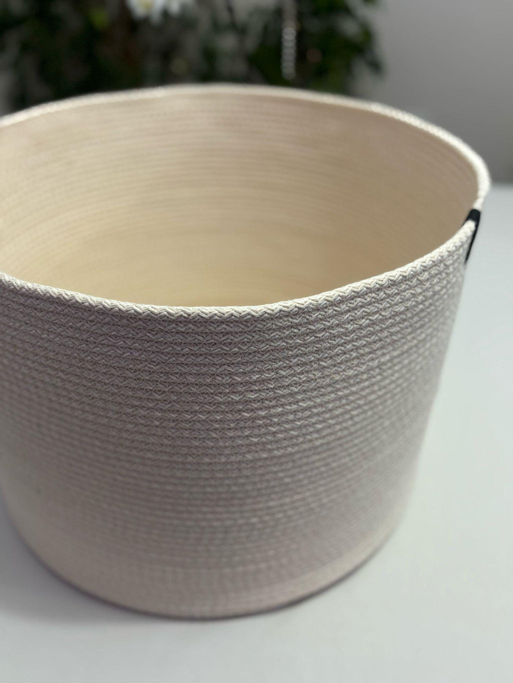 Handmade Cotton Rope Basket with Lid: XL Woven Storage Organizer