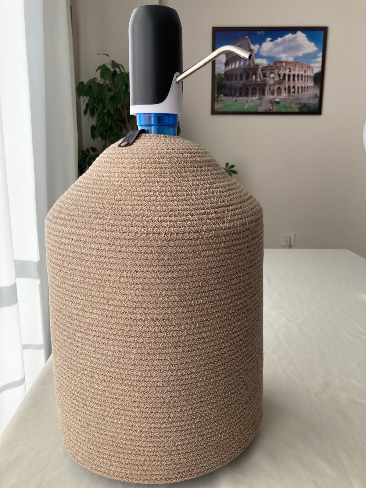 Handmade Jute Water Jug Cover: 5 Gallon Crochet Carboy Protector