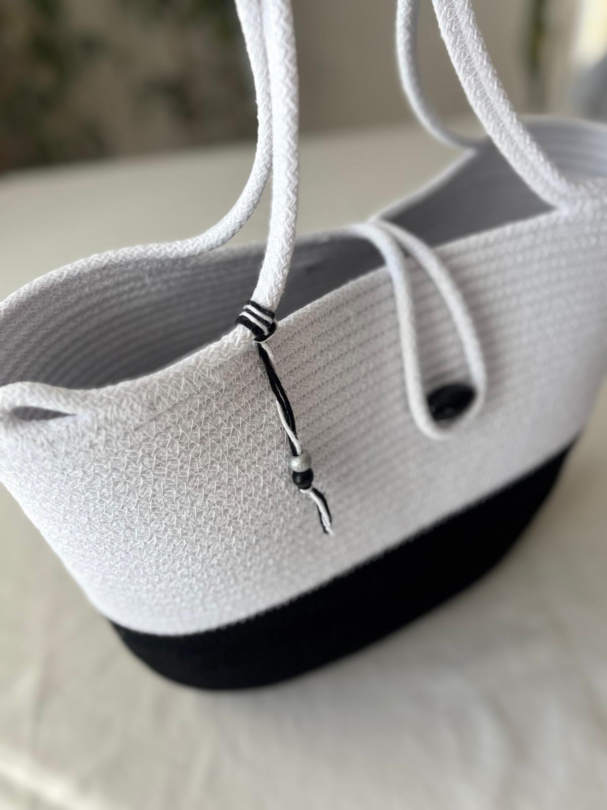 Handmade Jute Rope Bag Set: Braided Beach Tote & Clutch
