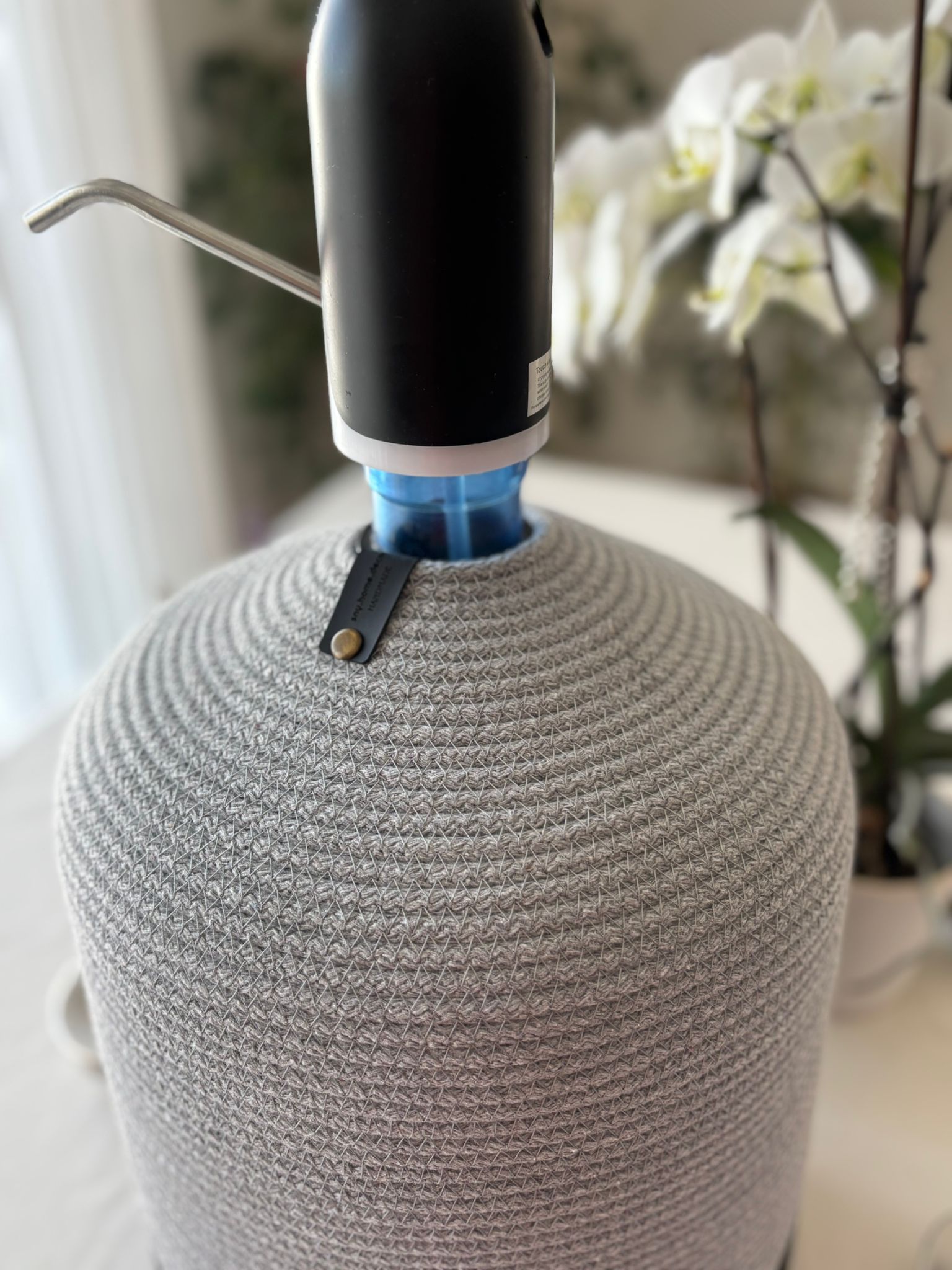 Handmade Jute Water Jug Cover: 5 Gallon Crochet Carboy Protector