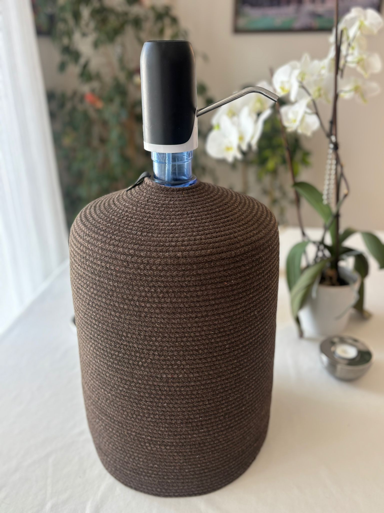 Handmade Crochet Water Jug Cover: 5 Gallon Carboy Sleeve