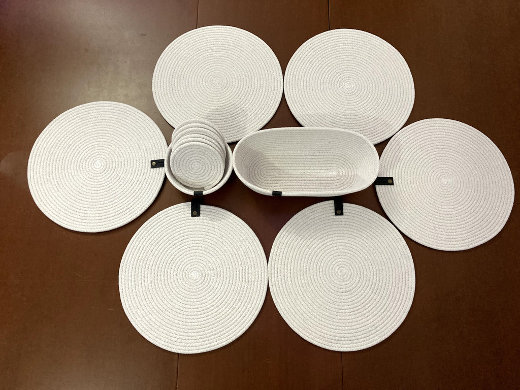 Handmade Cotton Rope Placemat Set: Dining Table Decor
