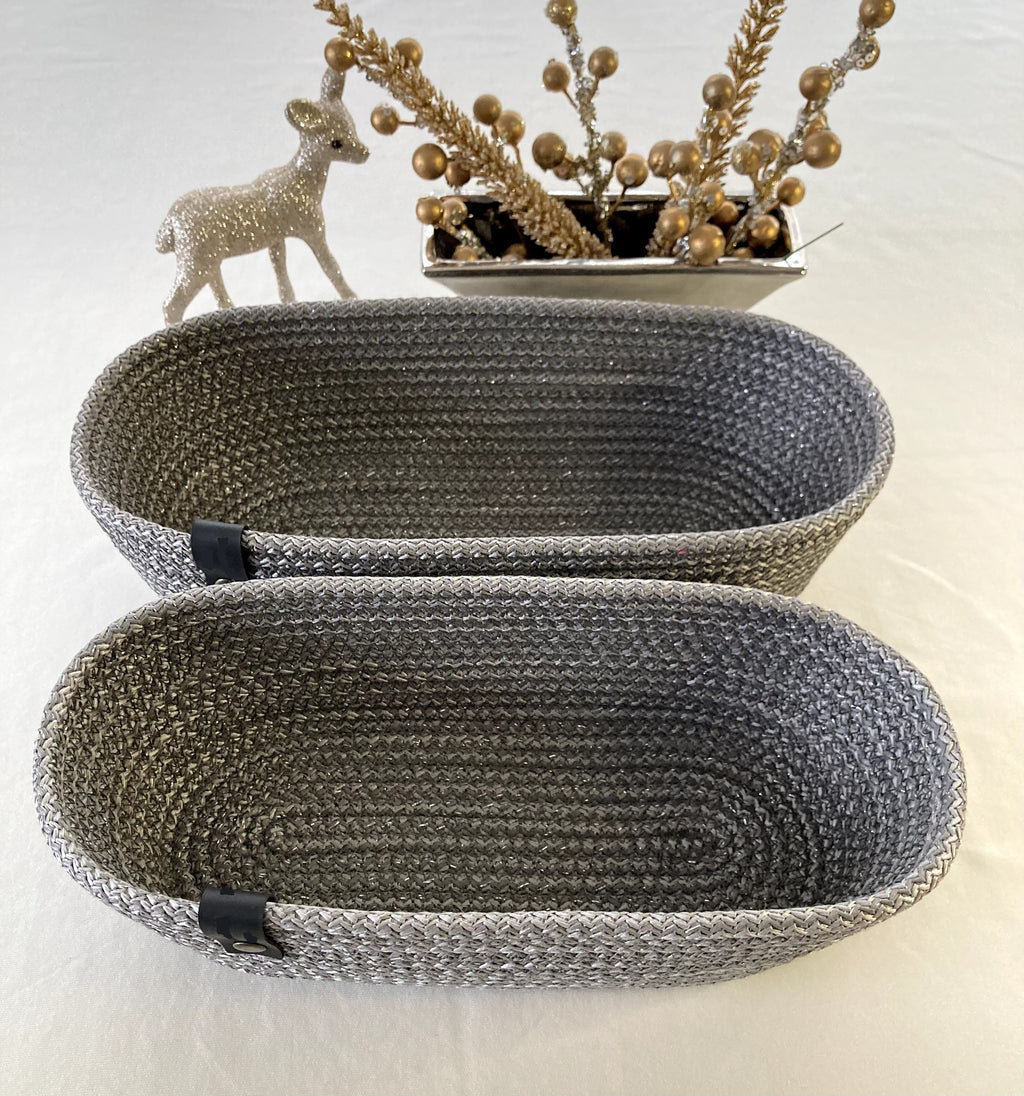 Handmade Woven Bread Basket Set: Rustic Kitchen Table Decor