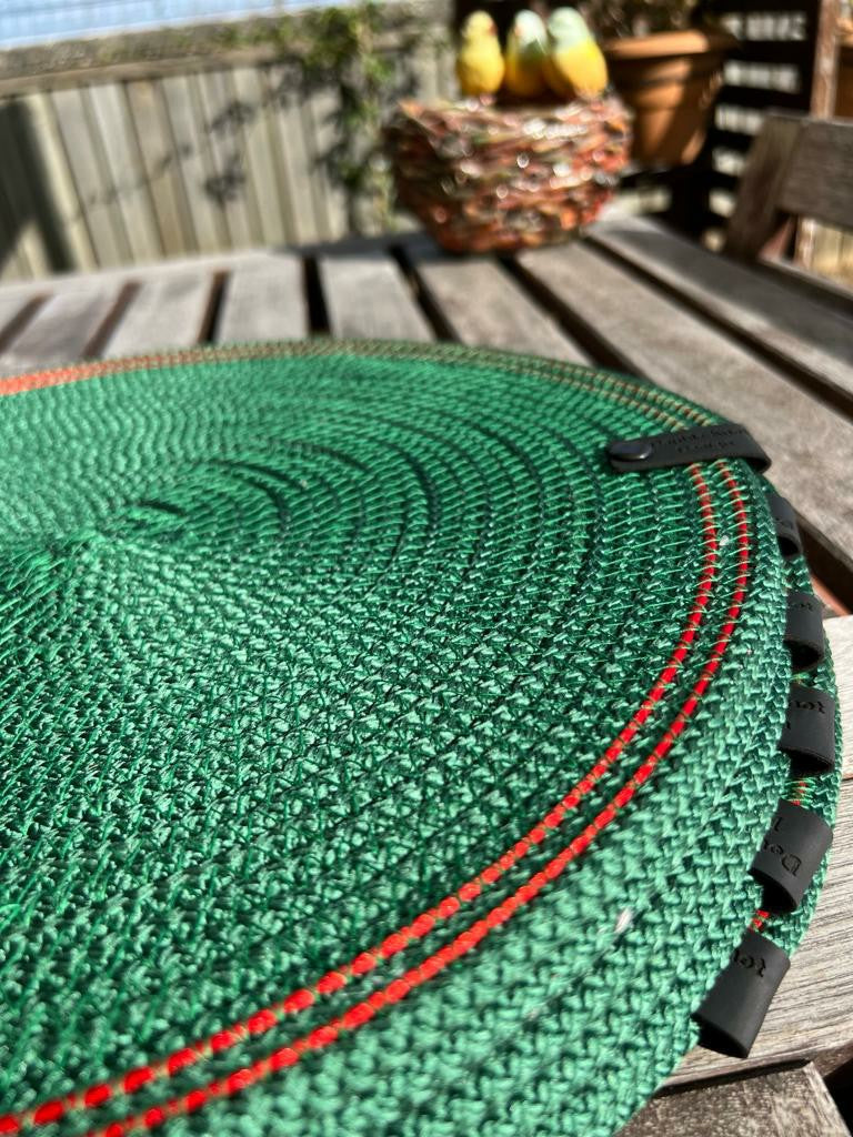 Handmade Green Rope Placemat Set – Woven Dining Table Decor