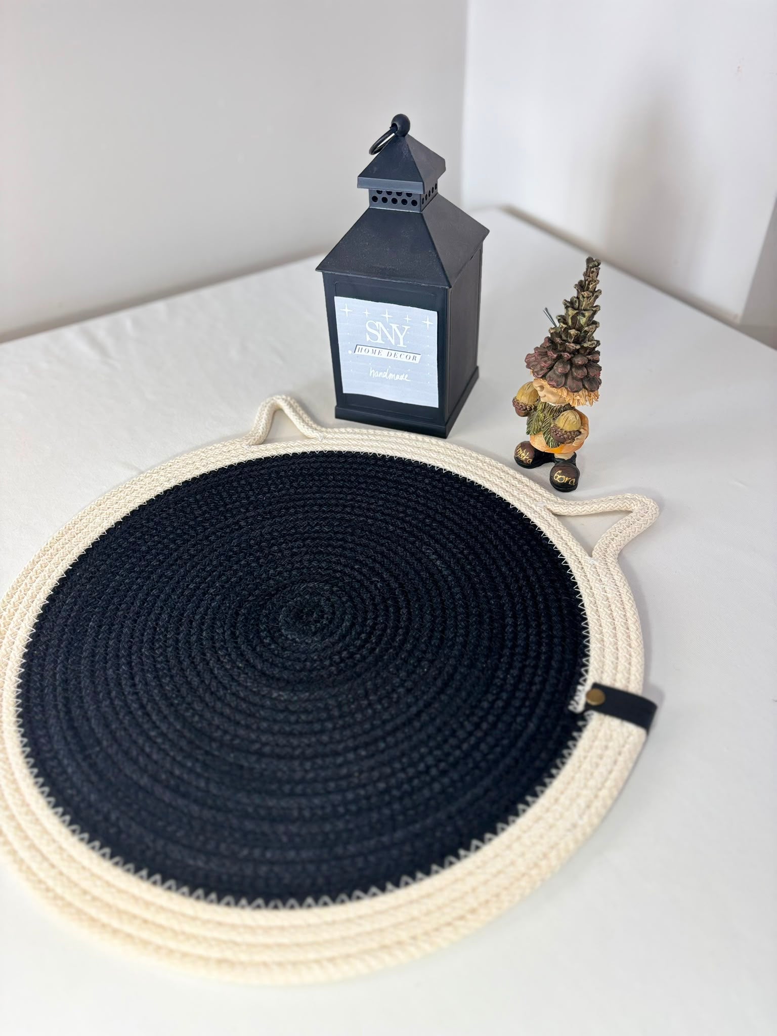 Handmade Cotton Rope Cat Feeding Mat | Washable Pet Bowl Placemat | Modern Cat Accessories