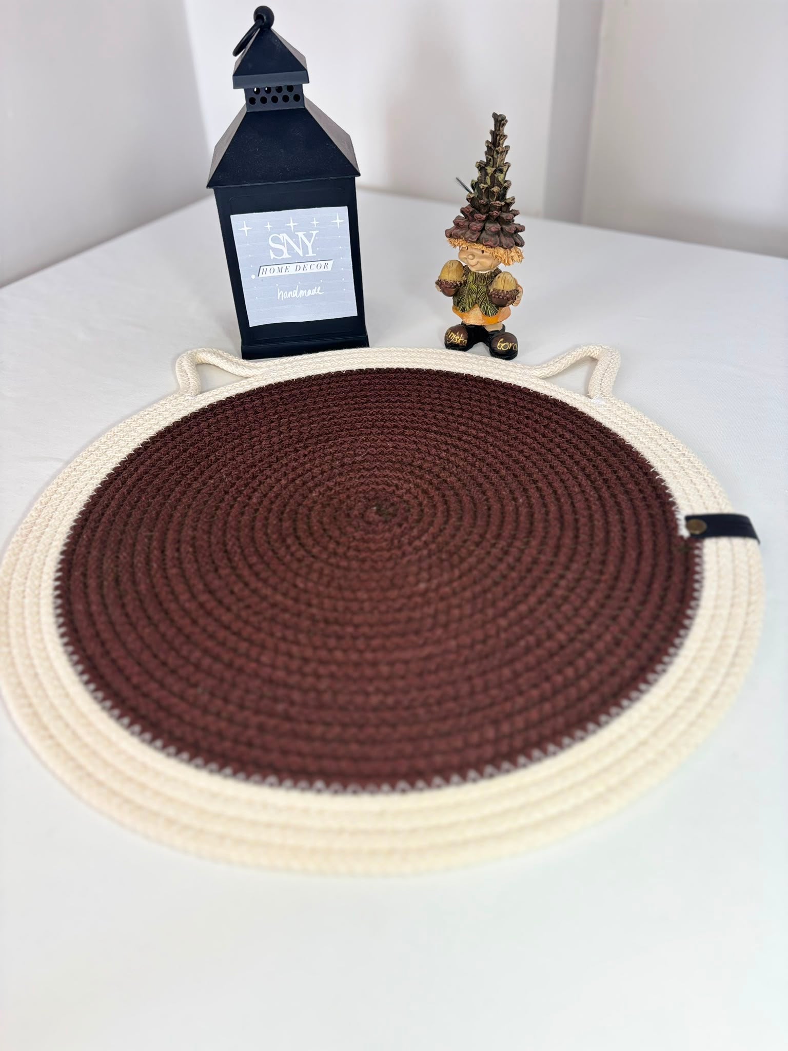 Handmade Cotton Rope Cat Feeding Mat | Washable Pet Bowl Placemat | Modern Cat Accessories