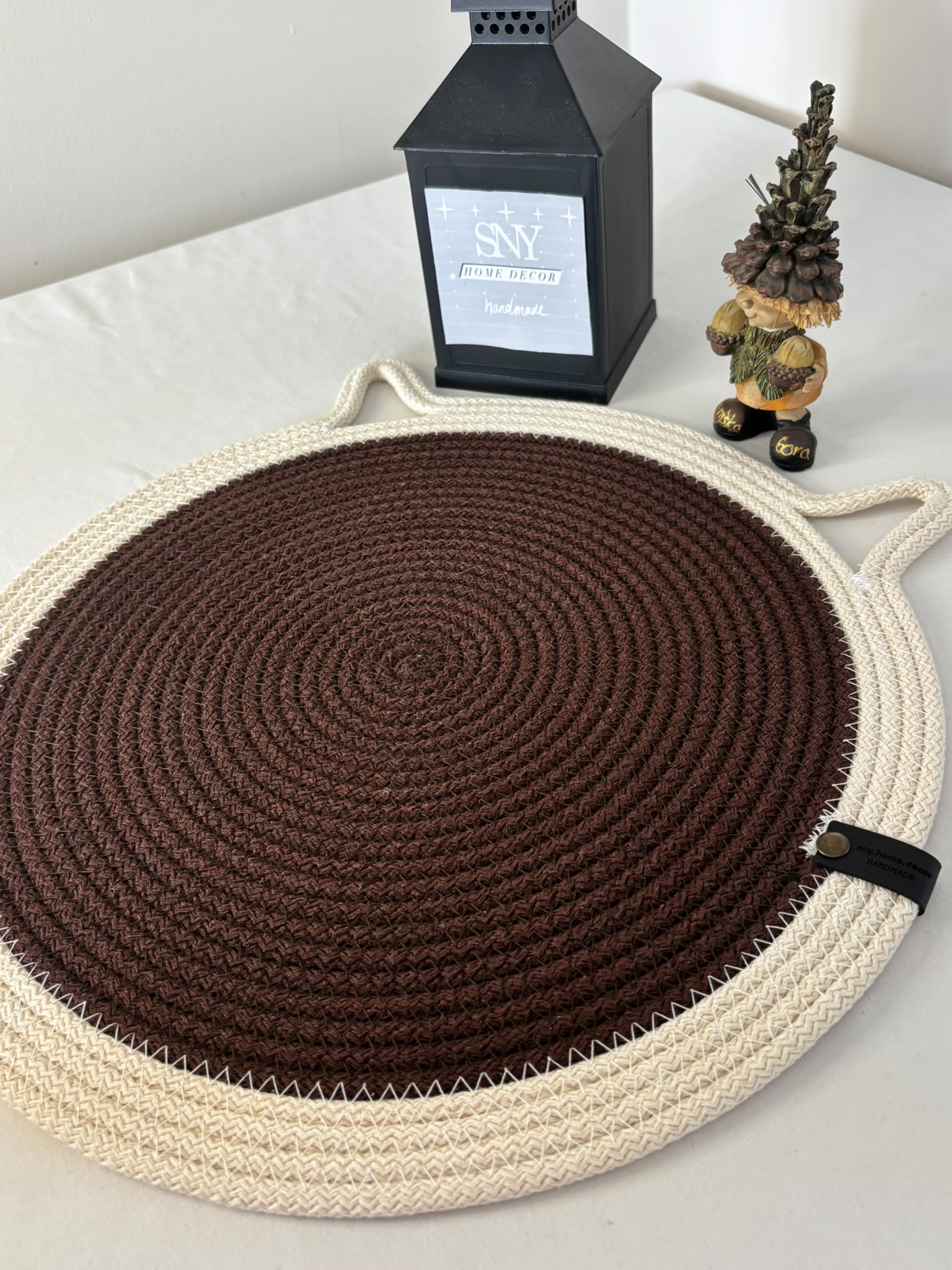 Handmade Cotton Rope Cat Feeding Mat | Washable Pet Bowl Placemat | Modern Cat Accessories