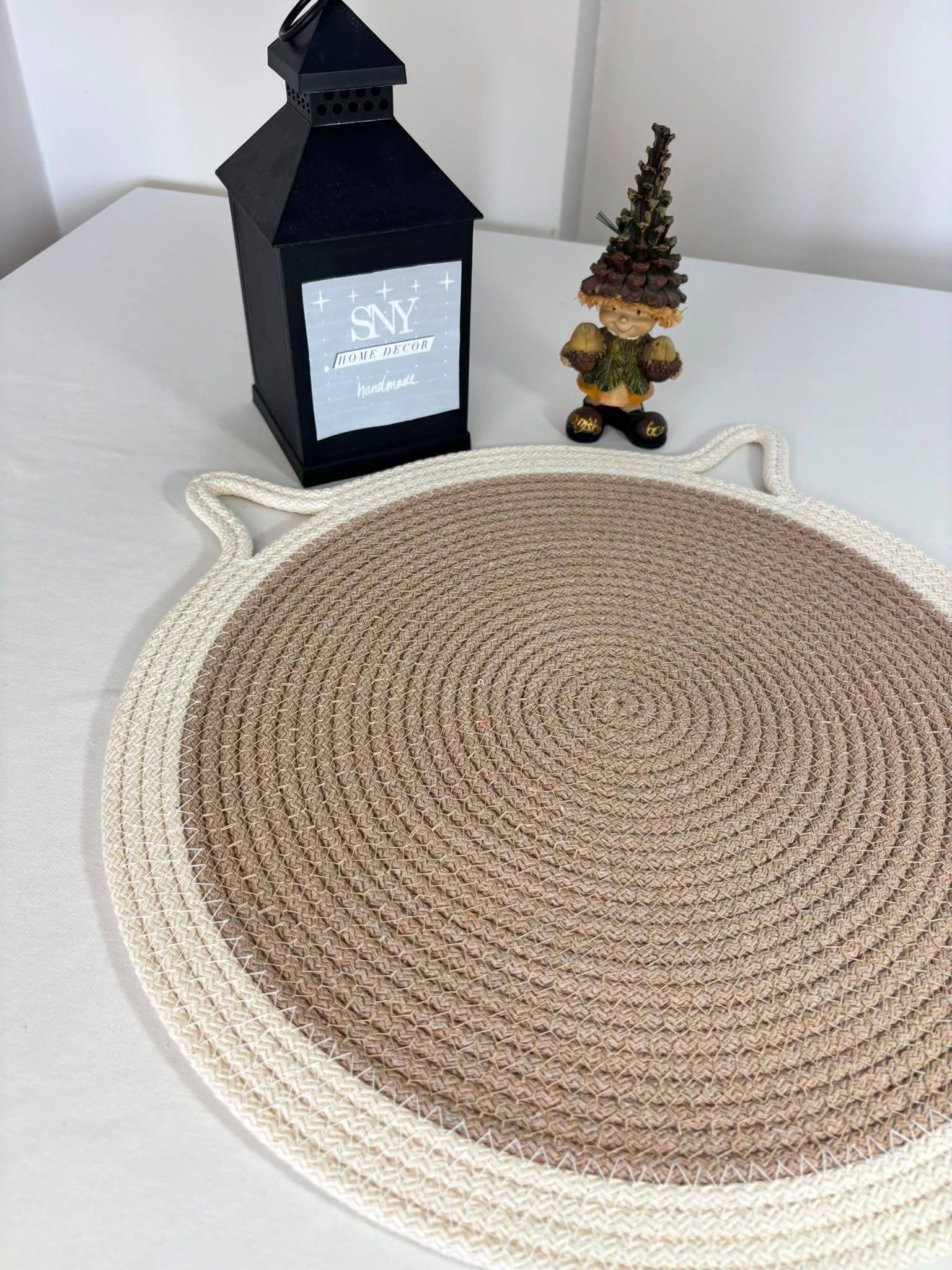 Handmade Cotton Rope Cat Feeding Mat | Washable Pet Bowl Placemat | Modern Cat Accessories