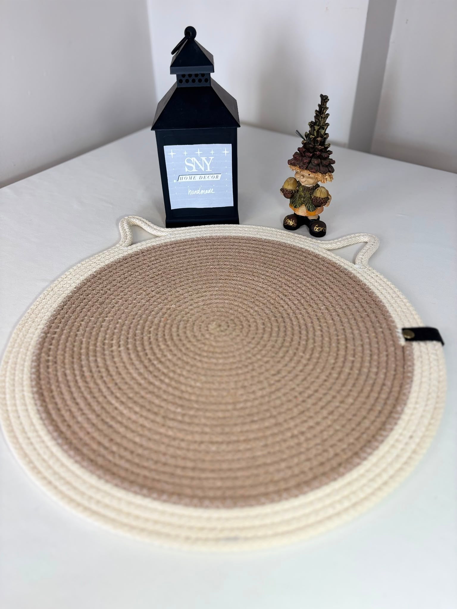 Handmade Cotton Rope Cat Feeding Mat | Washable Pet Bowl Placemat | Modern Cat Accessories