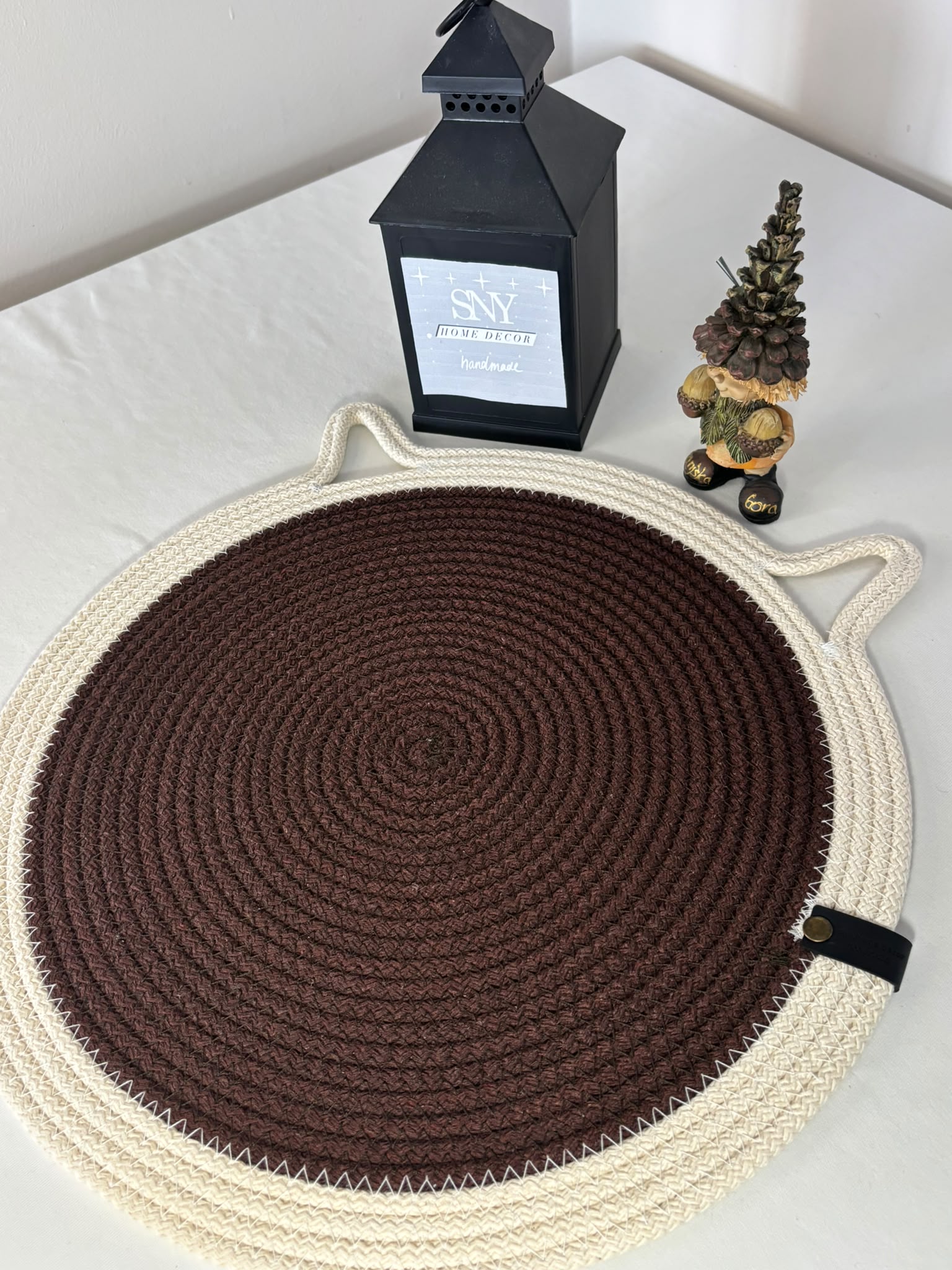 Handmade Cotton Rope Cat Feeding Mat | Washable Pet Bowl Placemat | Modern Cat Accessories