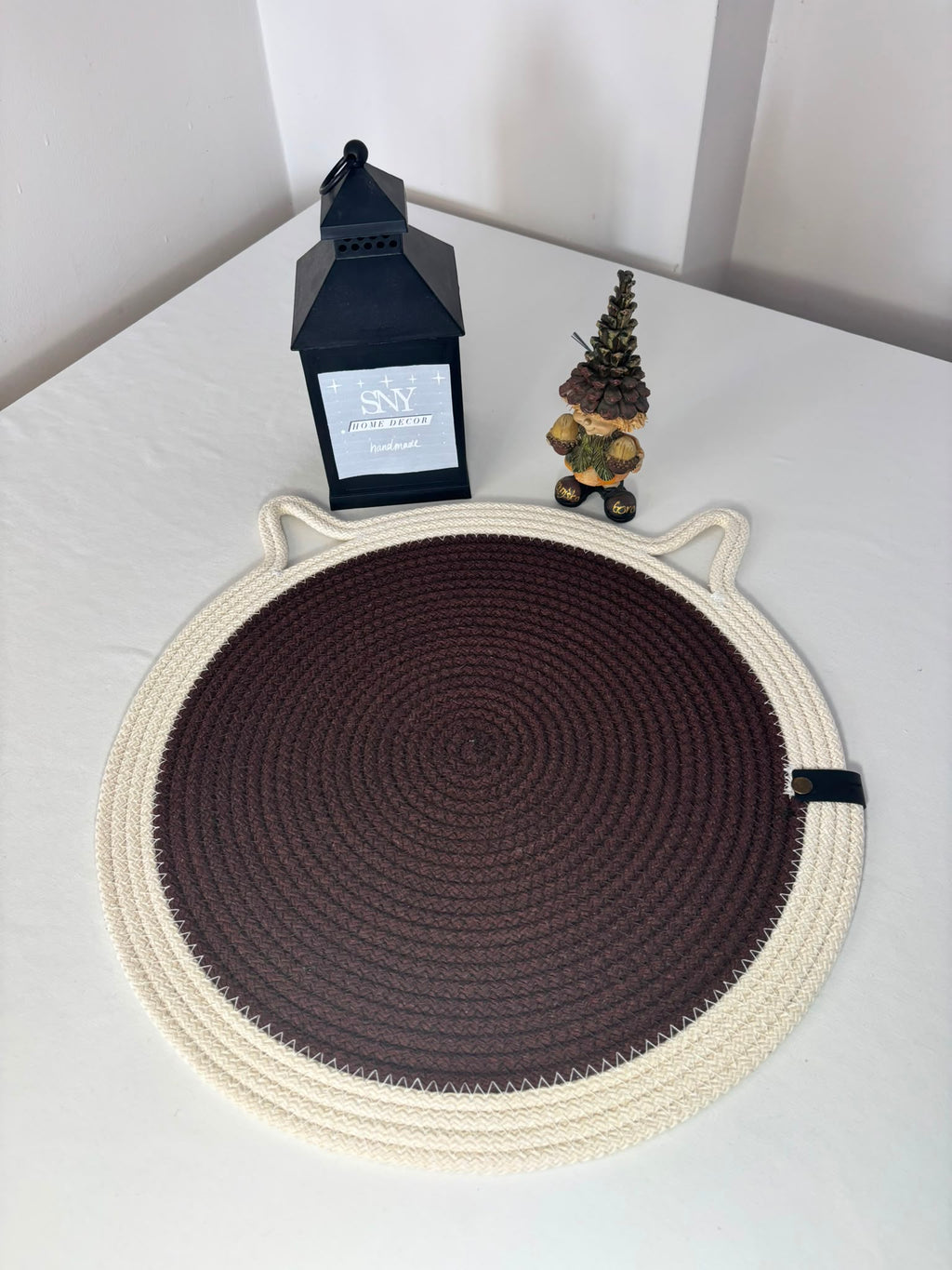 Handmade Cotton Rope Cat Feeding Mat | Washable Pet Bowl Placemat | Modern Cat Accessories