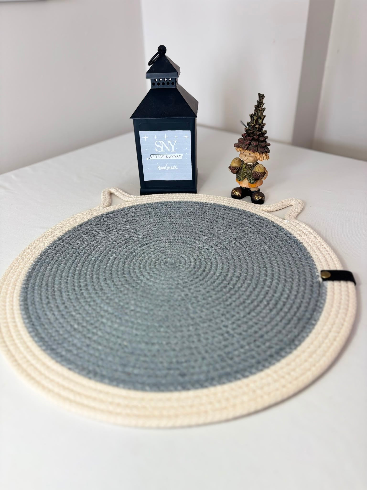 Handmade Cotton Rope Cat Feeding Mat | Washable Pet Bowl Placemat | Modern Cat Accessories