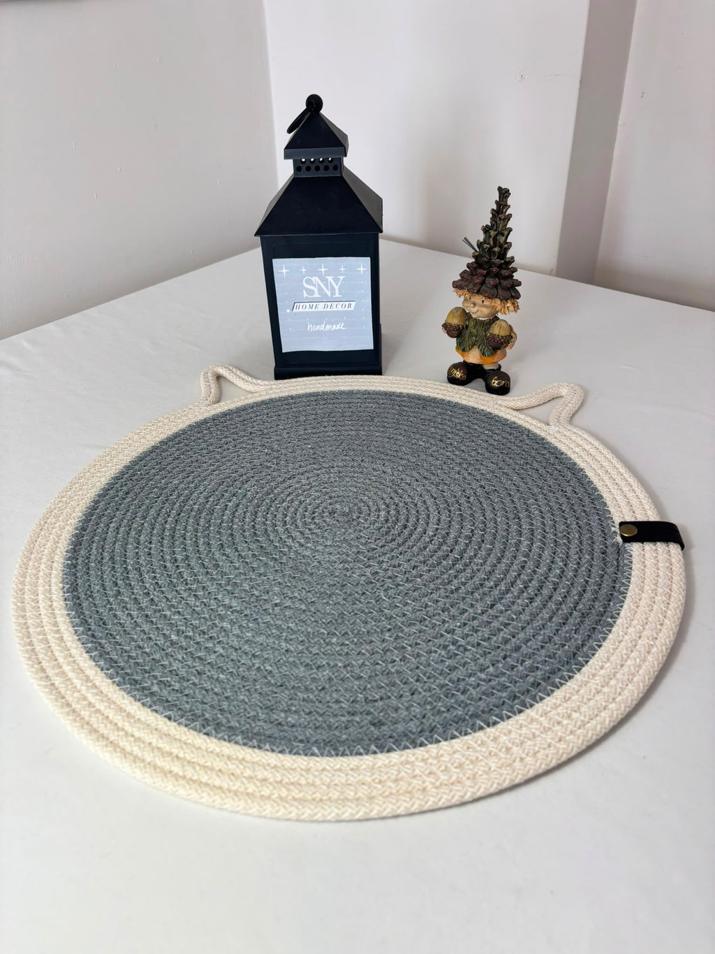 Handmade Cotton Rope Cat Feeding Mat | Washable Pet Bowl Placemat | Modern Cat Accessories