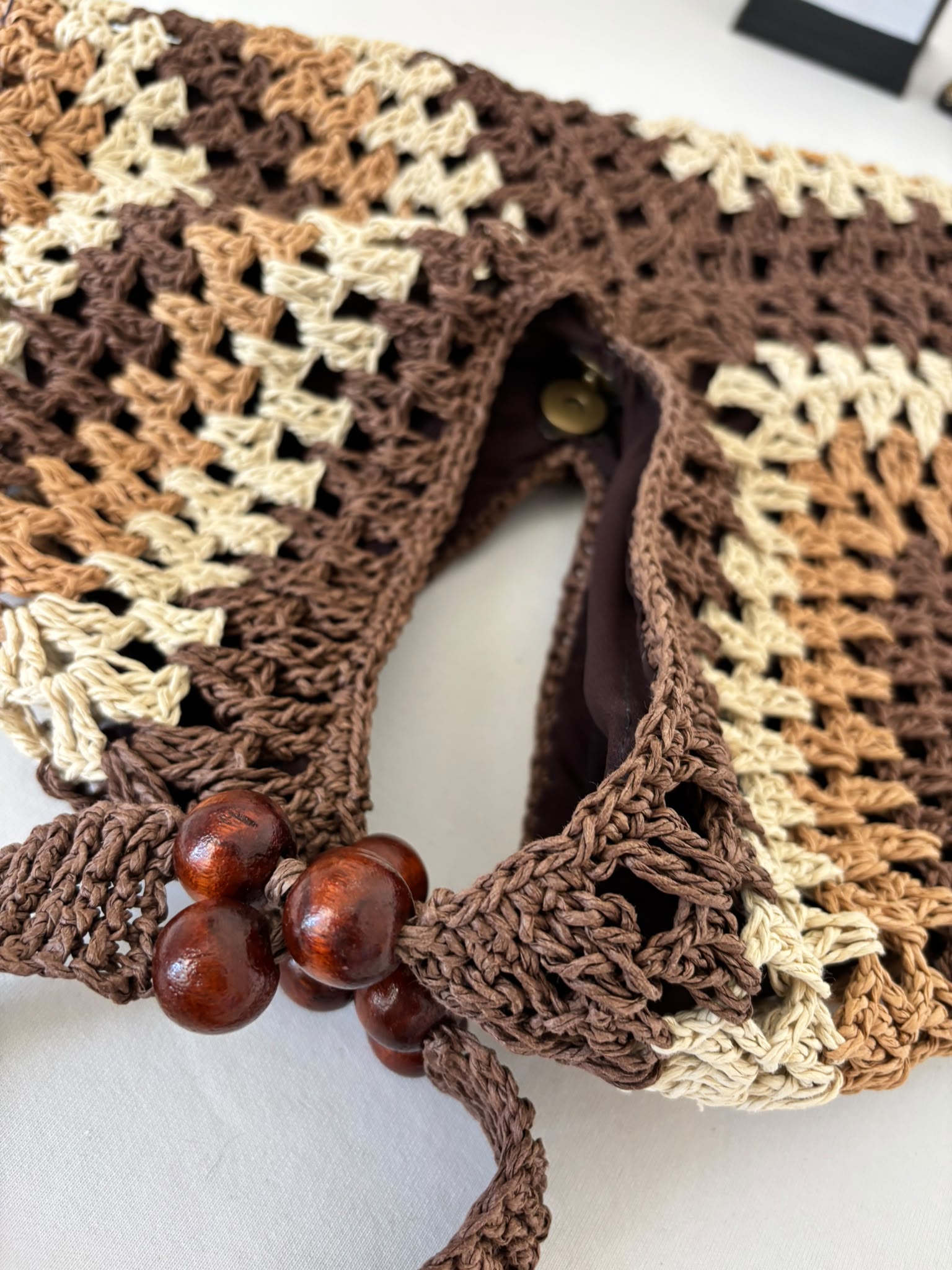 Handmade Raffia Crochet Beach Bag, Summer Market Bag, Boho Shoulder Tote, Lightweight Vacation Bag, Eco Friendly Large Women's Handbag
