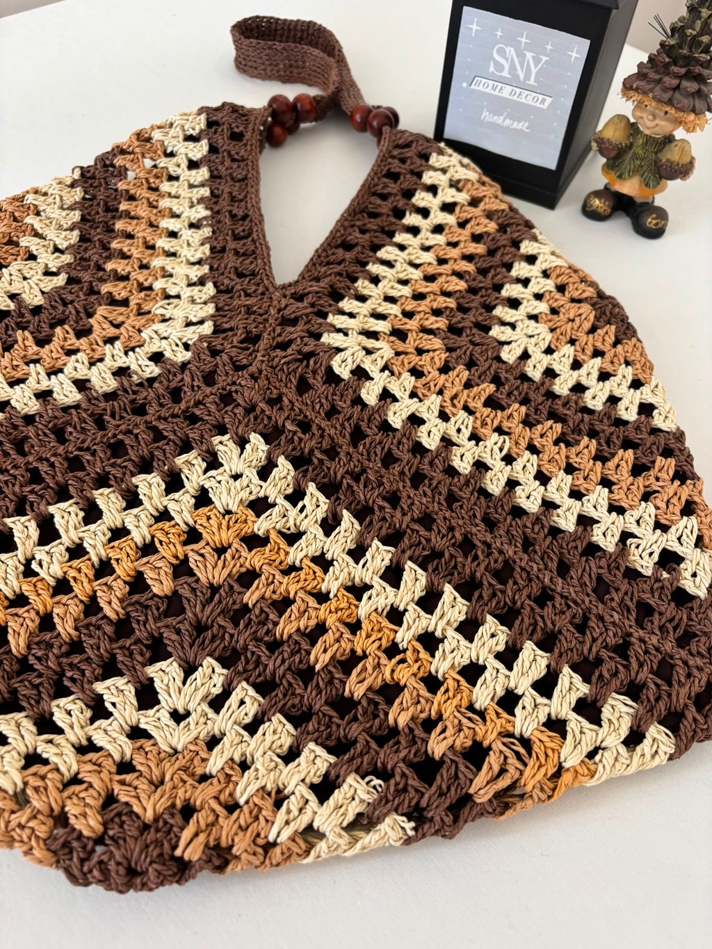 Handmade Raffia Crochet Beach Bag, Summer Market Bag, Boho Shoulder Tote, Lightweight Vacation Bag, Eco Friendly Large Women's Handbag