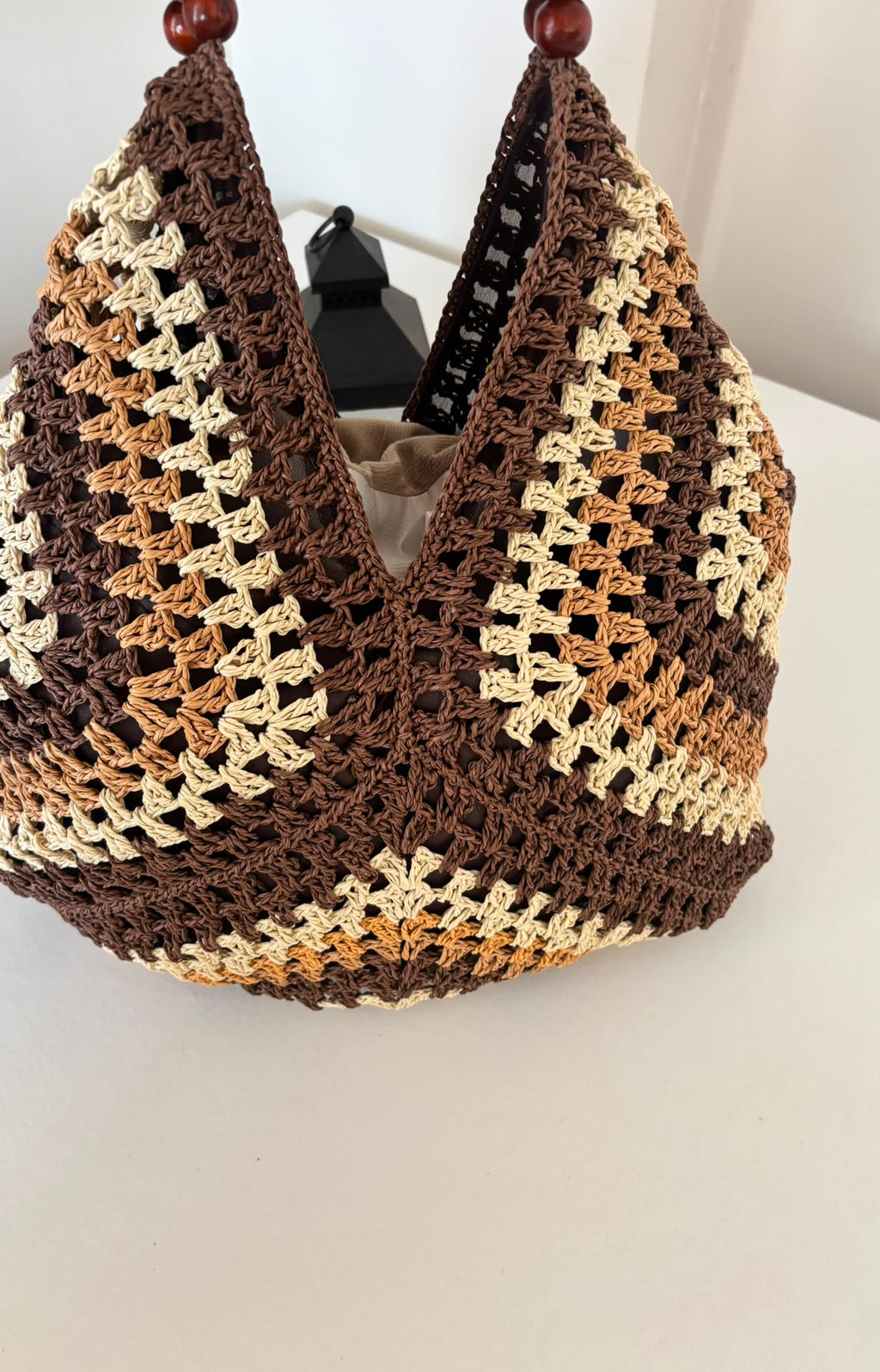 Handmade Raffia Crochet Beach Bag, Summer Market Bag, Boho Shoulder Tote, Lightweight Vacation Bag, Eco Friendly Large Women's Handbag