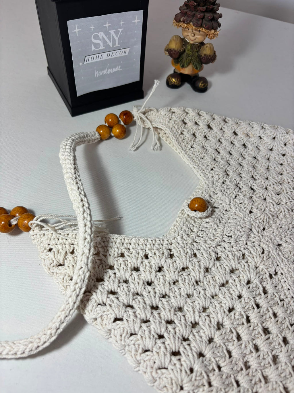 Handmade Granny Square Crochet Bag | Black & White Boho Shoulder Bag | Crochet Tote Bag | Vintage Style Cotton Purse | Gift for Her