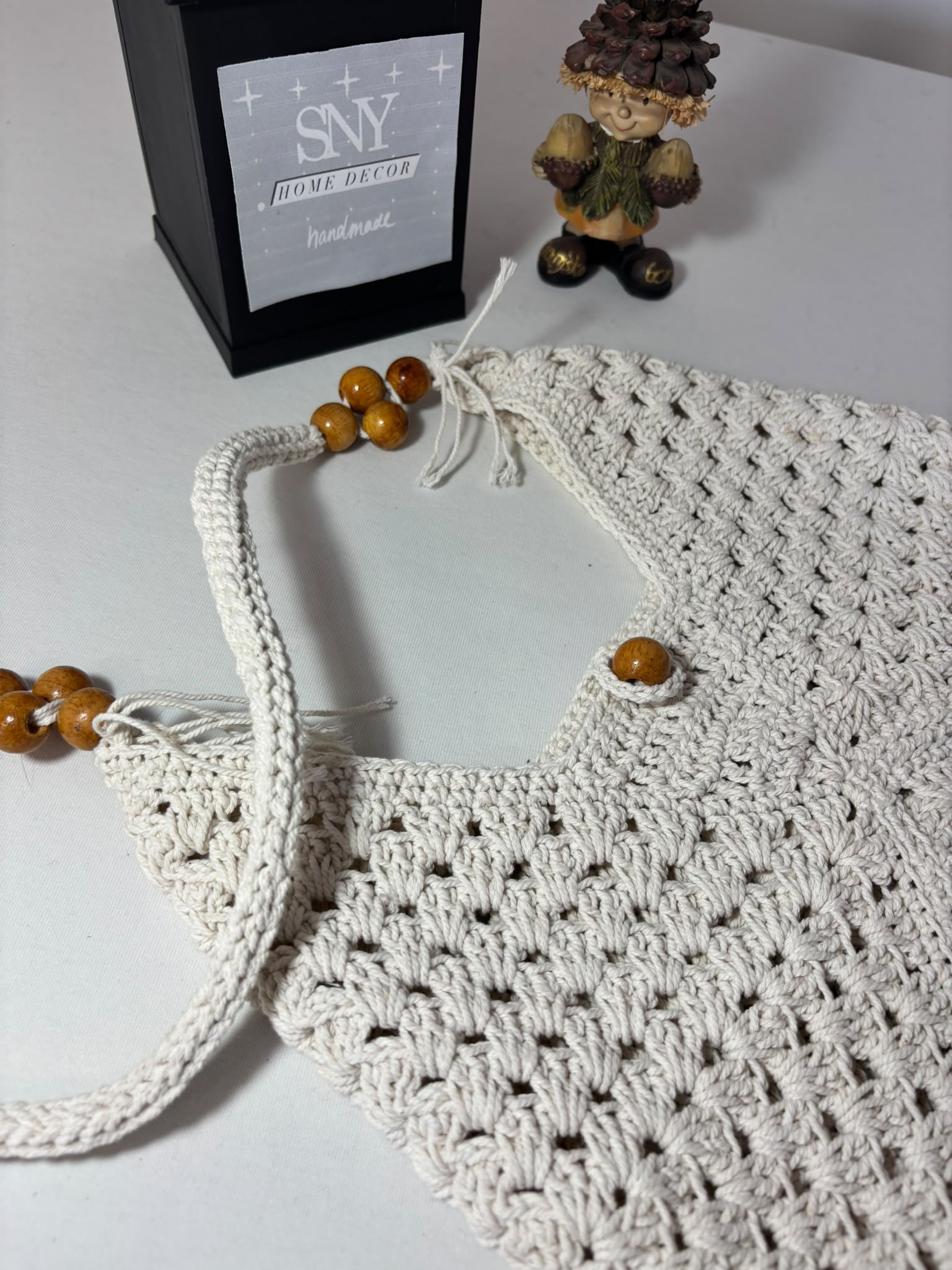 Handmade Granny Square Crochet Bag | Black & White Boho Shoulder Bag | Crochet Tote Bag | Vintage Style Cotton Purse | Gift for Her