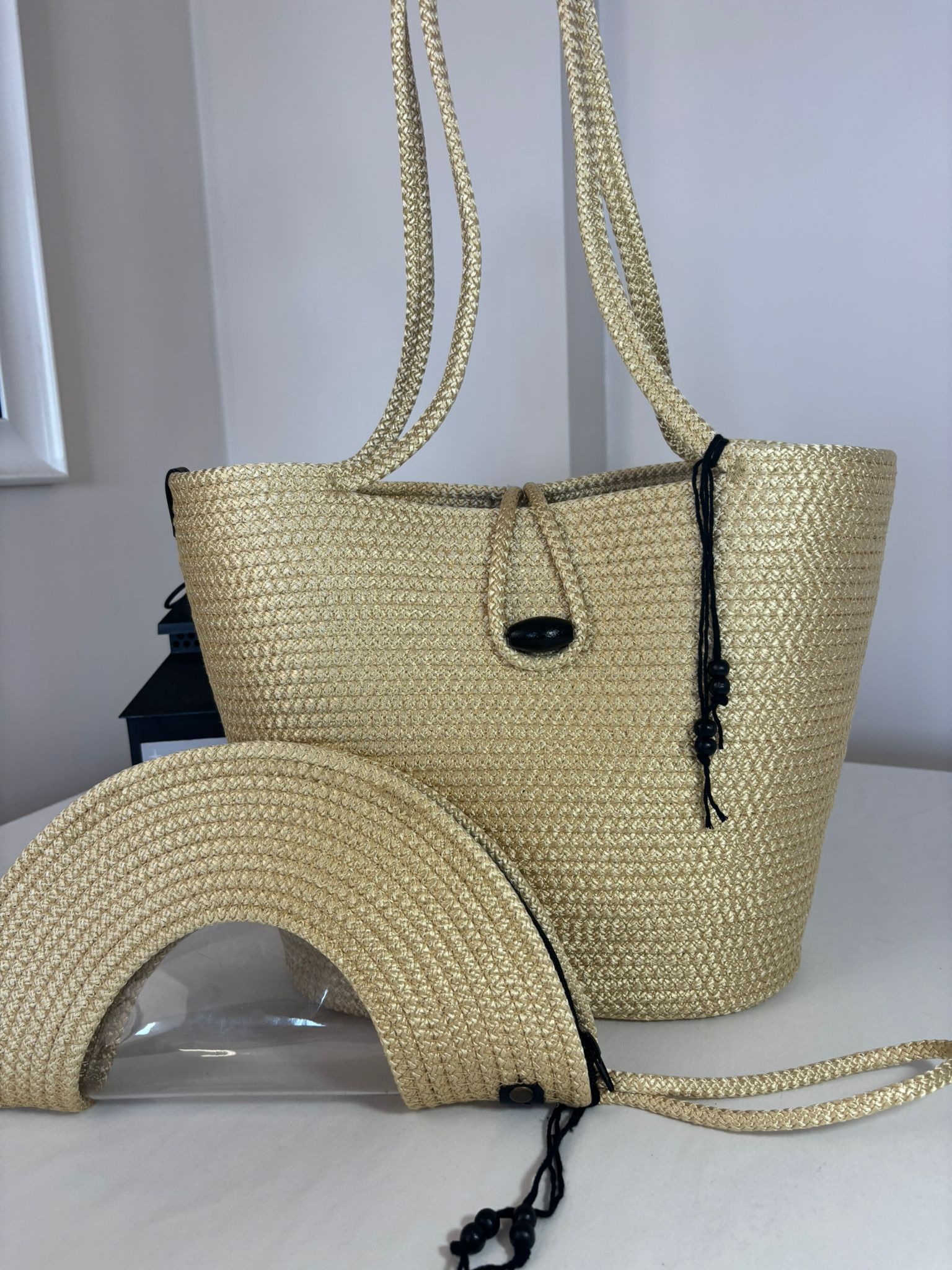 Gold Handmade Jute Rope Tote Bag - Braided Beach Shoulder Bag - Boho Summer Handbag