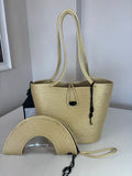Gold Handmade Jute Rope Tote Bag - Braided Beach Shoulder Bag - Boho Summer Handbag