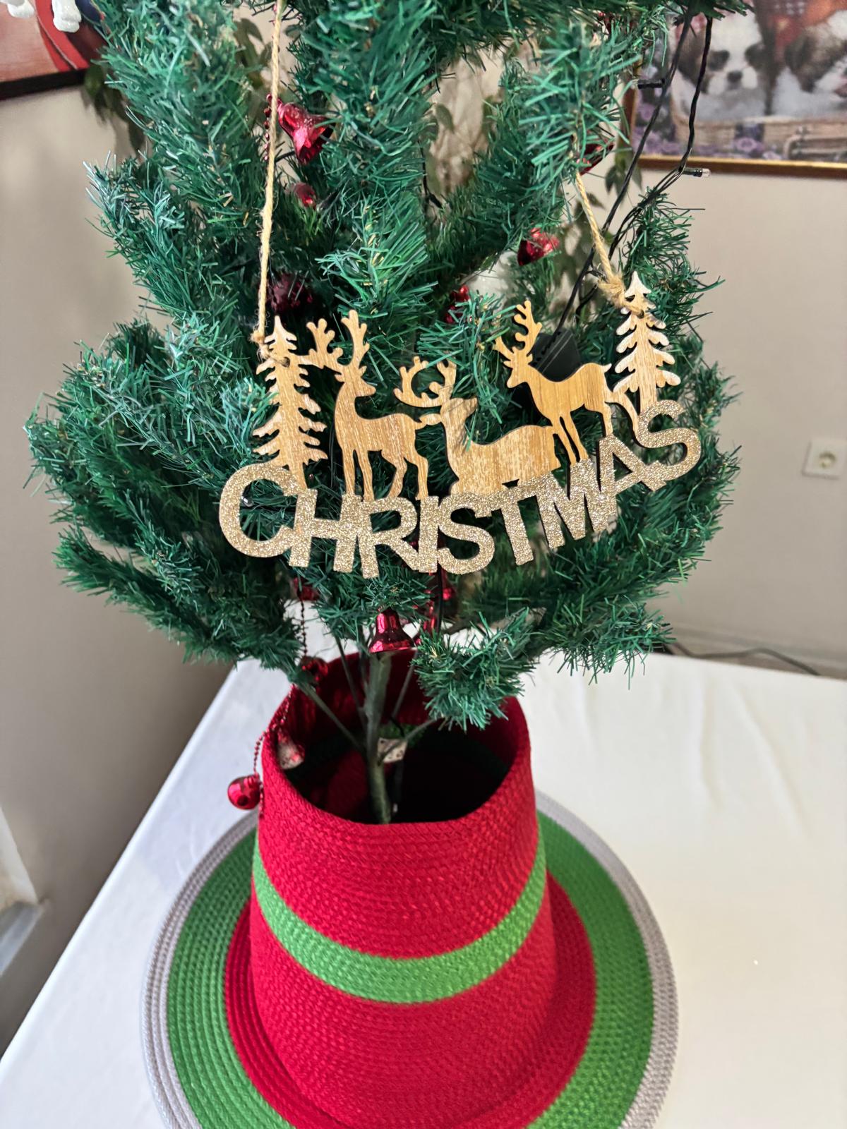 2-Piece Set Handmade Wicker Christmas Tree Stand Cover, Rustic Tree Skirt, Eco-Friendly Base Cover