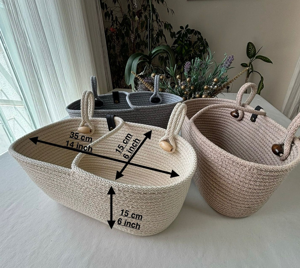 Hanging Cotton Rope Storage Basket: Multi-Use Organizer