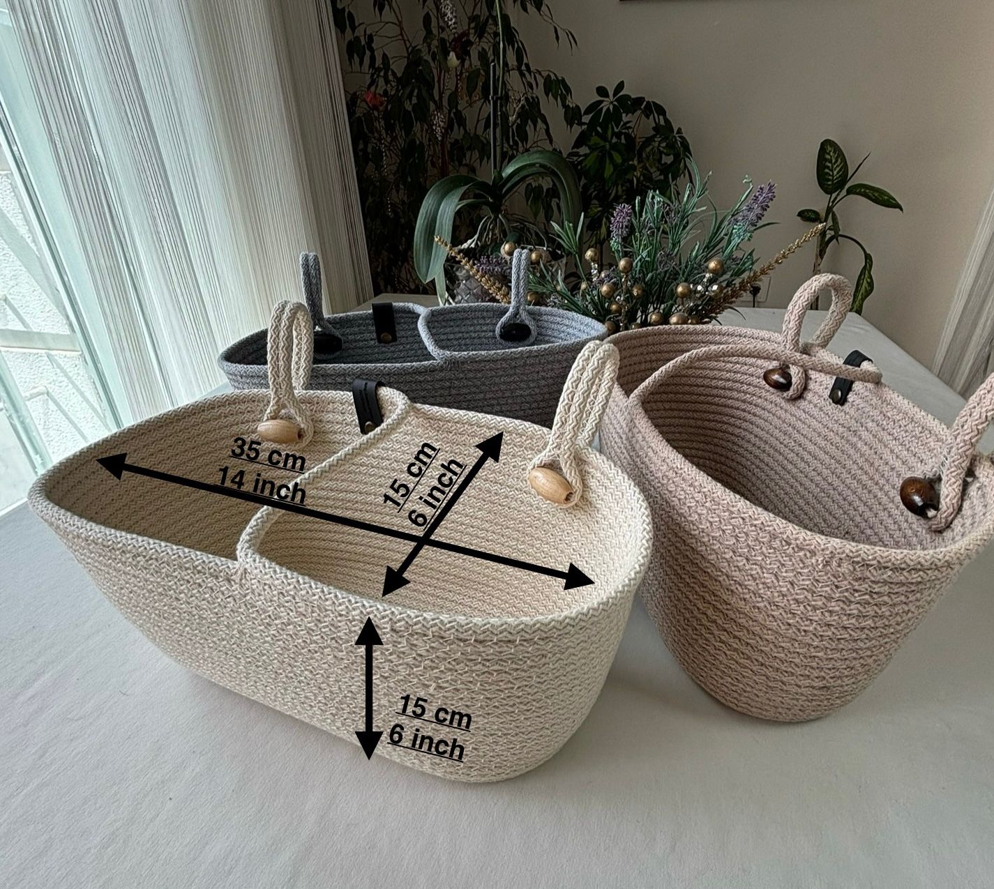 Hanging Cotton Rope Storage Basket: Multi-Use Organizer