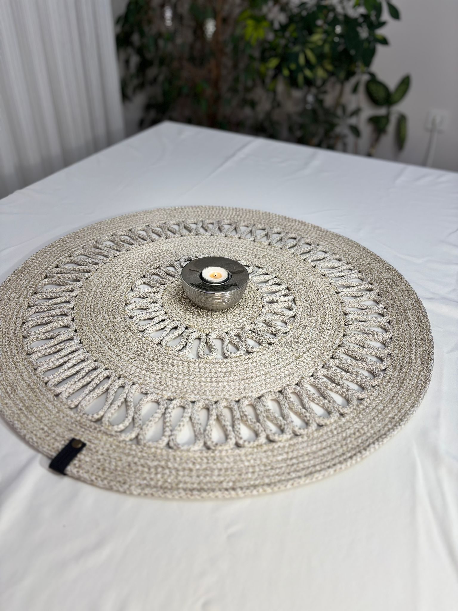 Crochet Table Runner: Boho Cotton Table Linens, Handmade