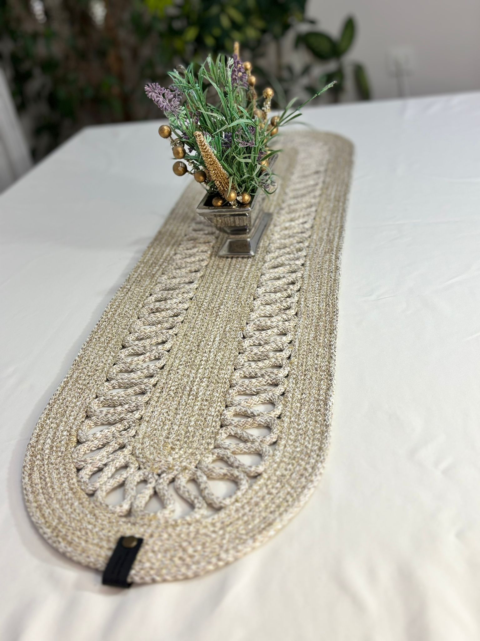 Crochet Cotton Table Runner: Boho Style, Handmade Table Linens