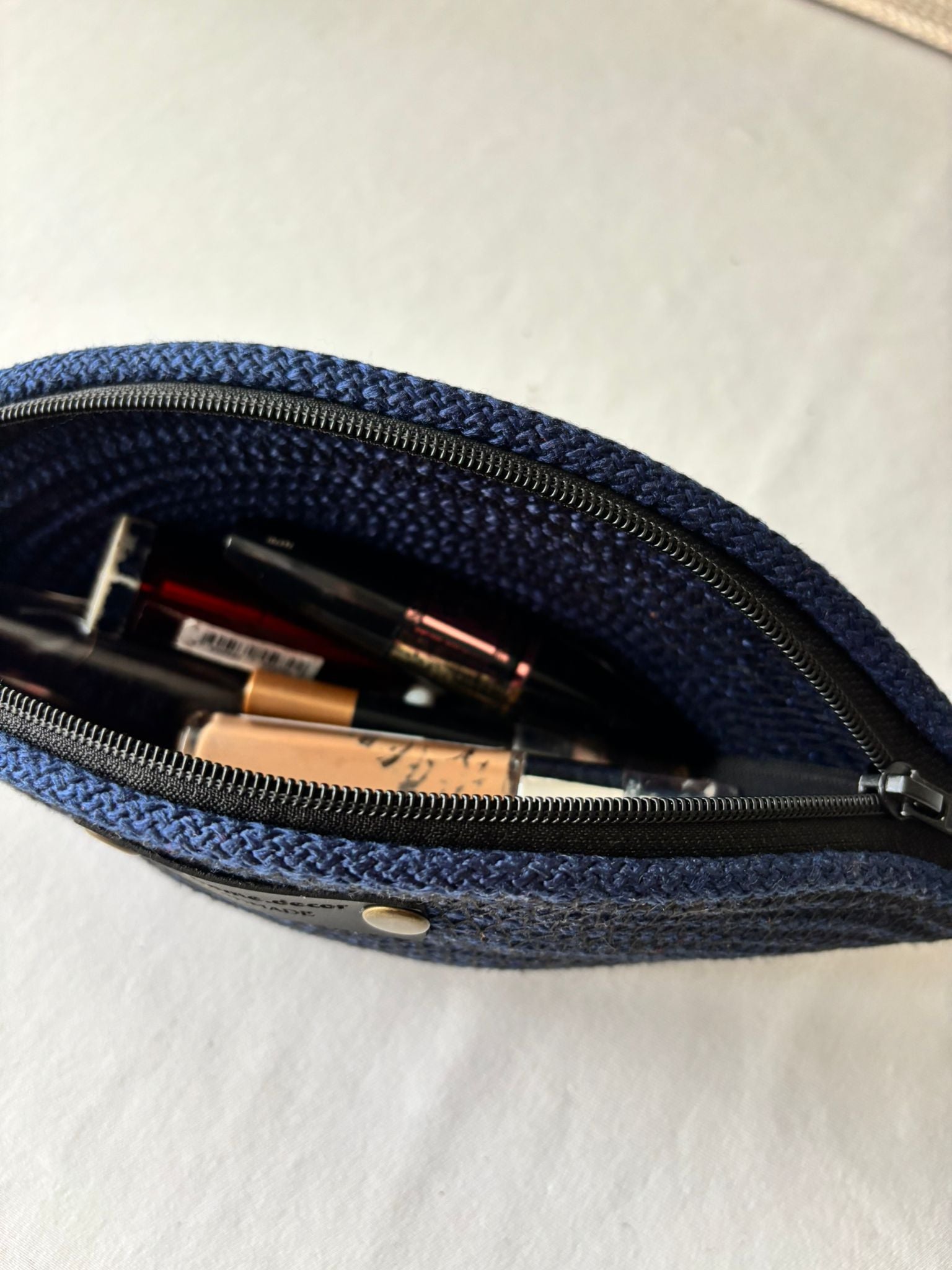 Handwoven Straw Makeup Bag: Boho Cosmetic Zipper Pouch