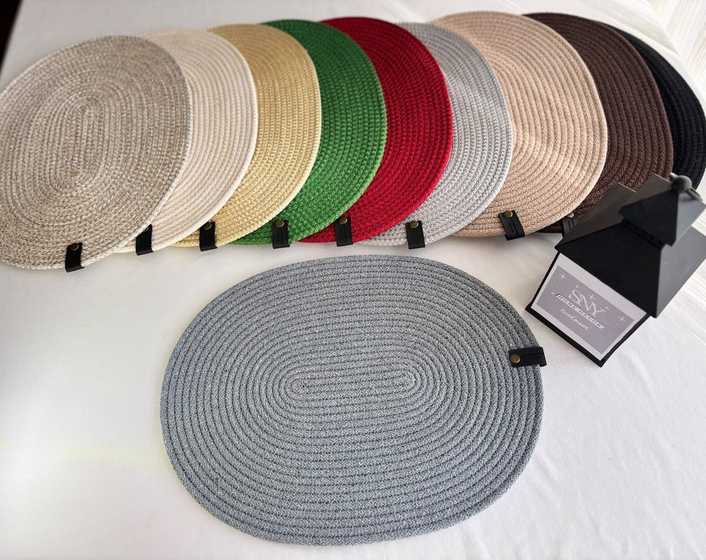 Handmade Oval Rope Placemat Set – Woven Dining Table Decor