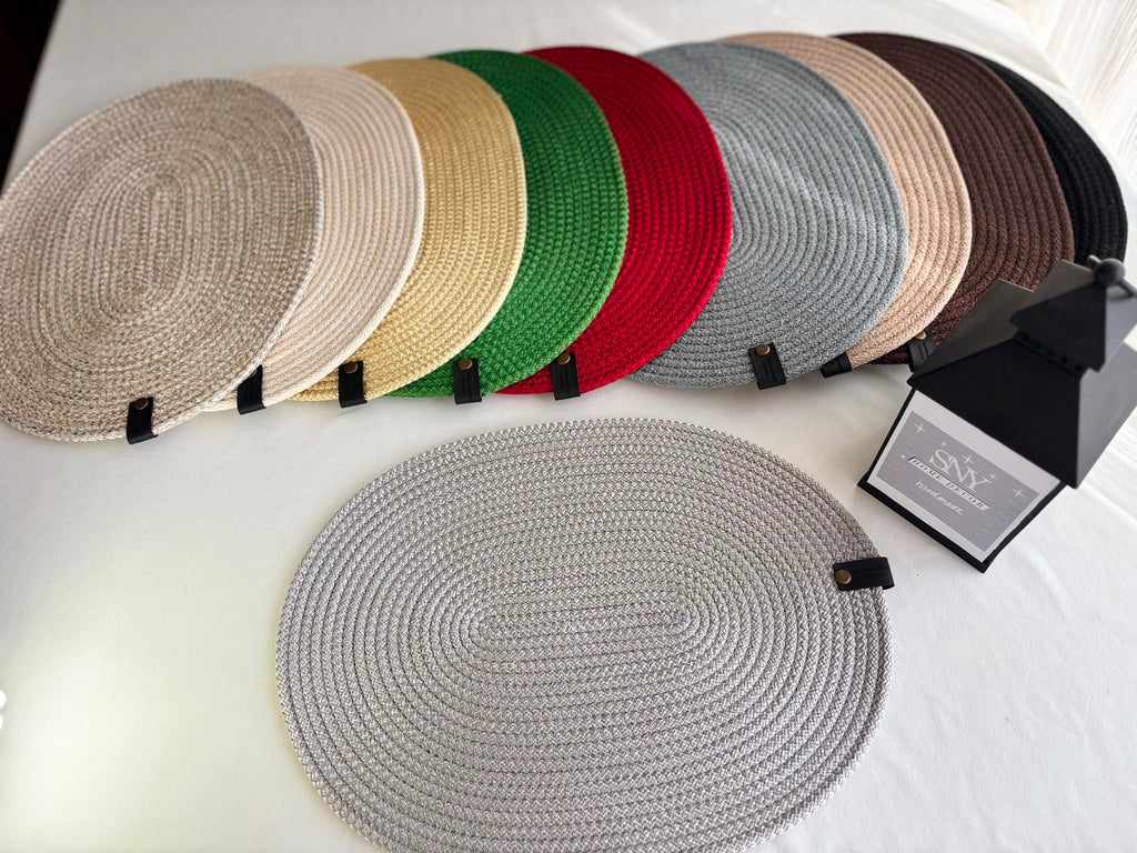 Handmade Oval Rope Placemat Set – Woven Dining Table Decor