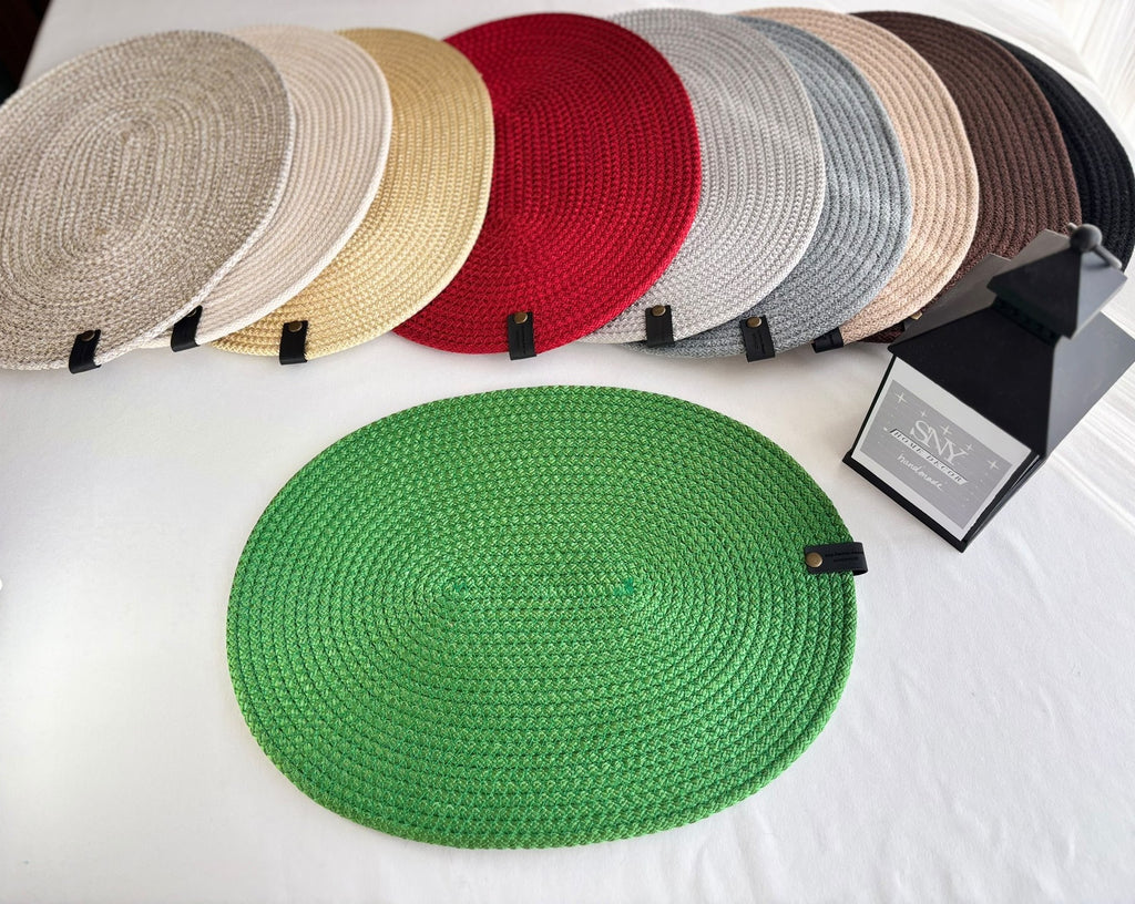 Handmade Oval Rope Placemat Set – Woven Dining Table Decor